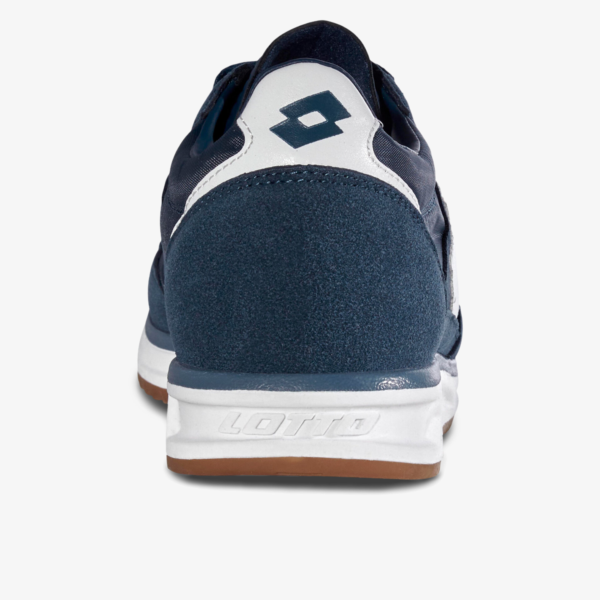 Rückansicht eines stilvollen Sneakers mit rutschfester Sohle und atmungsaktivem Material.