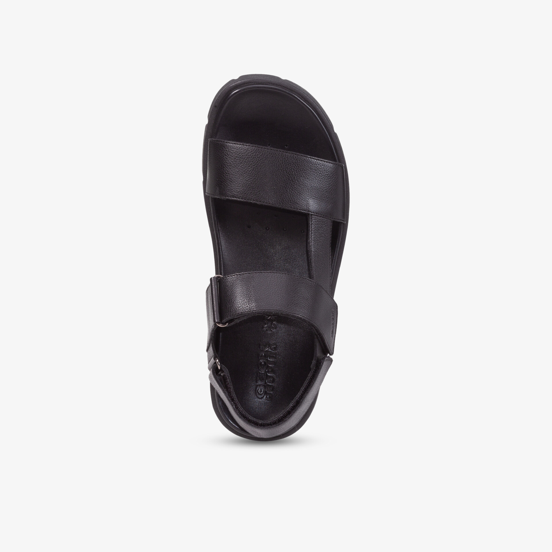 Elegante schwarze Ledersandale mit komfortabler Passform und haltbaren Riemen, ideal für jeden Anlass.