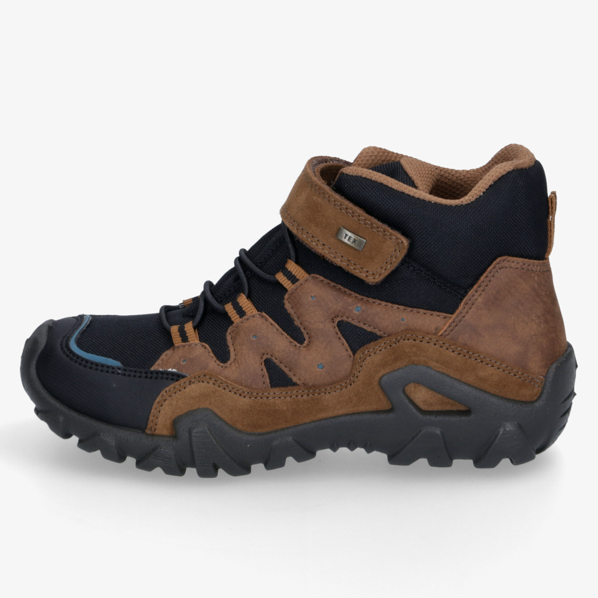 Wasserabweisender, robuster Wander- und Outdoor-Schuh in Braun und Schwarz mit rutschfester Sohle und gepolstertem Schaft