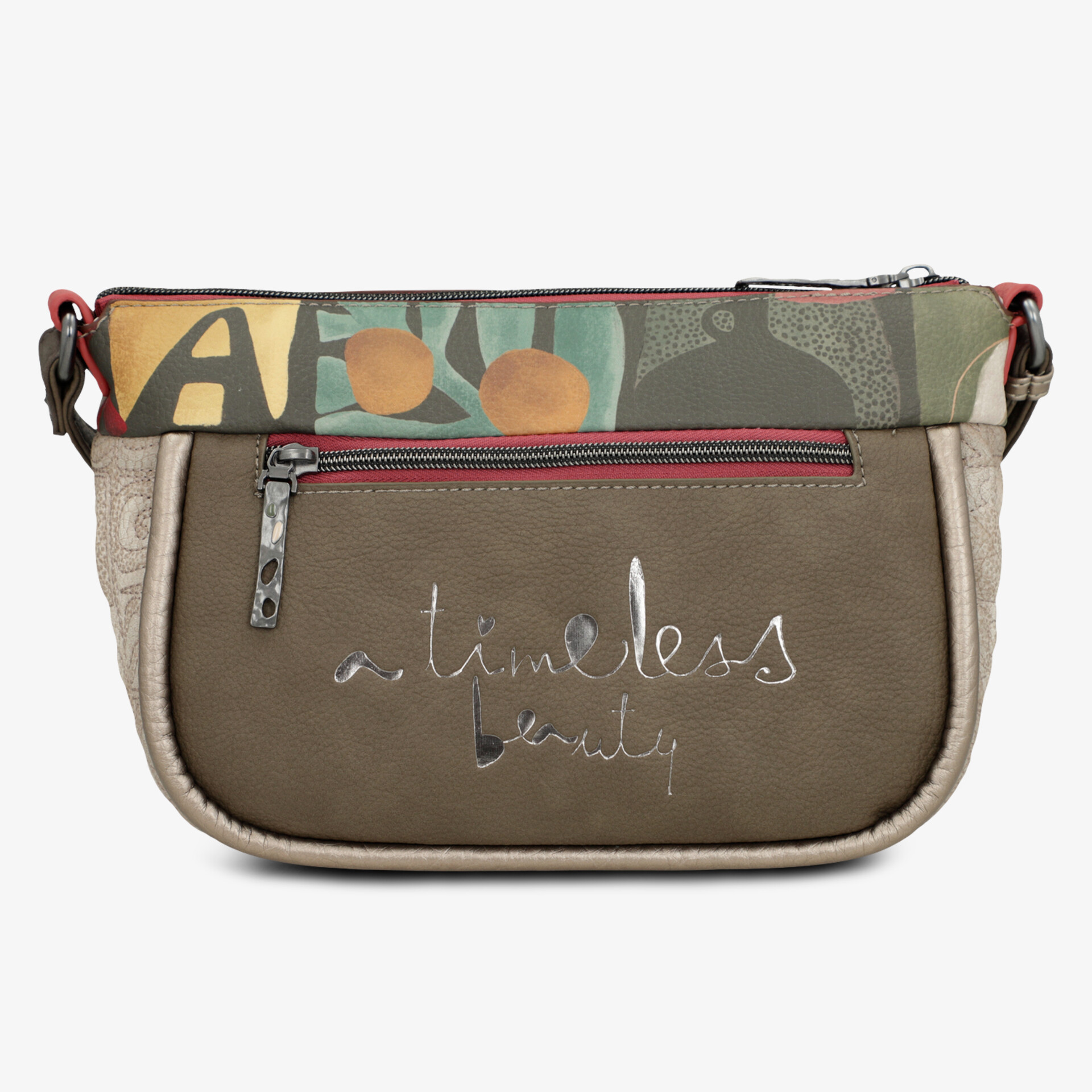 Modische Handtasche mit einzigartigem Design und praktischem Reißverschluss.