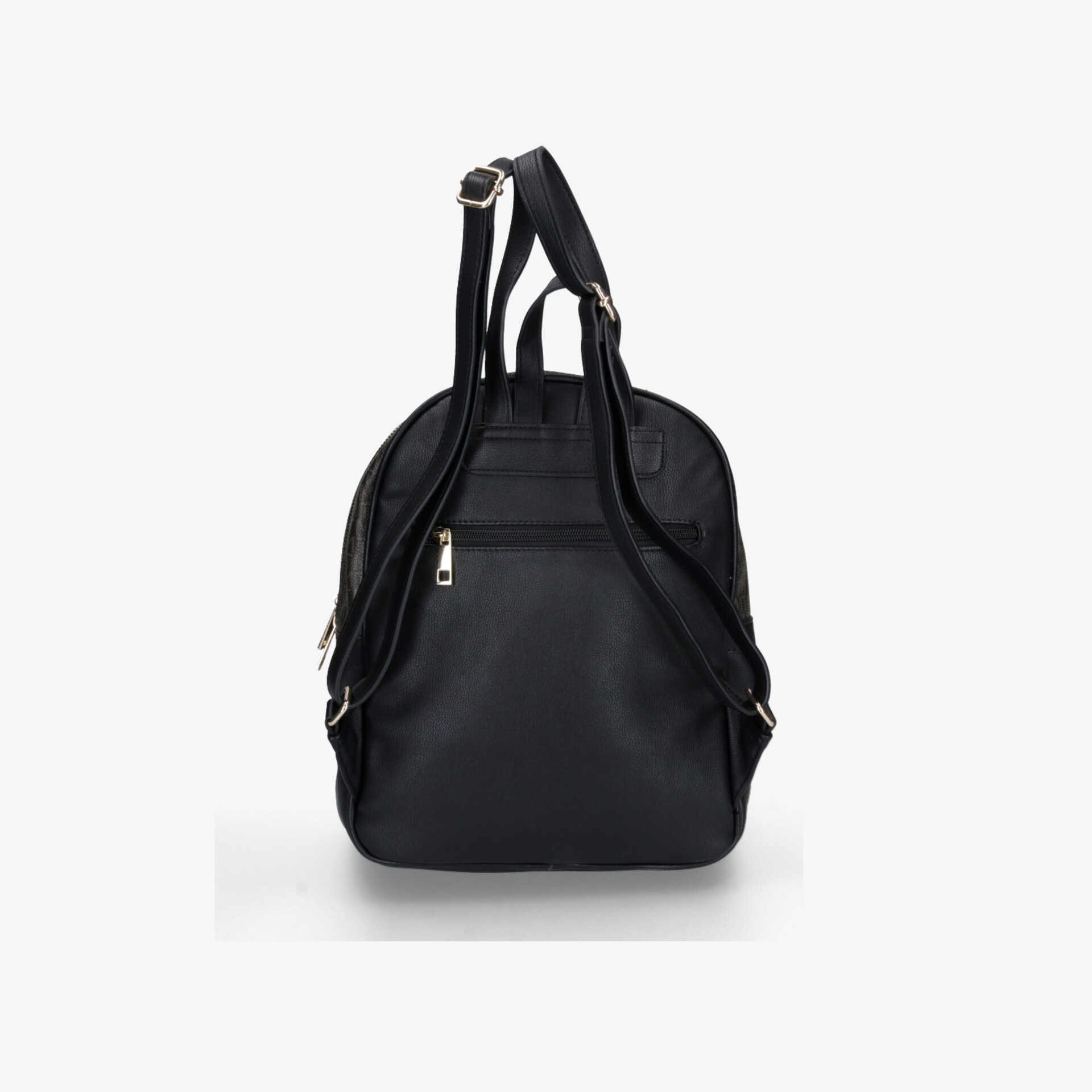 Schwarzer Rucksack mit verstellbaren Gurten, mehreren Fächern und stabilem Reißverschluss, ideal für den Alltag