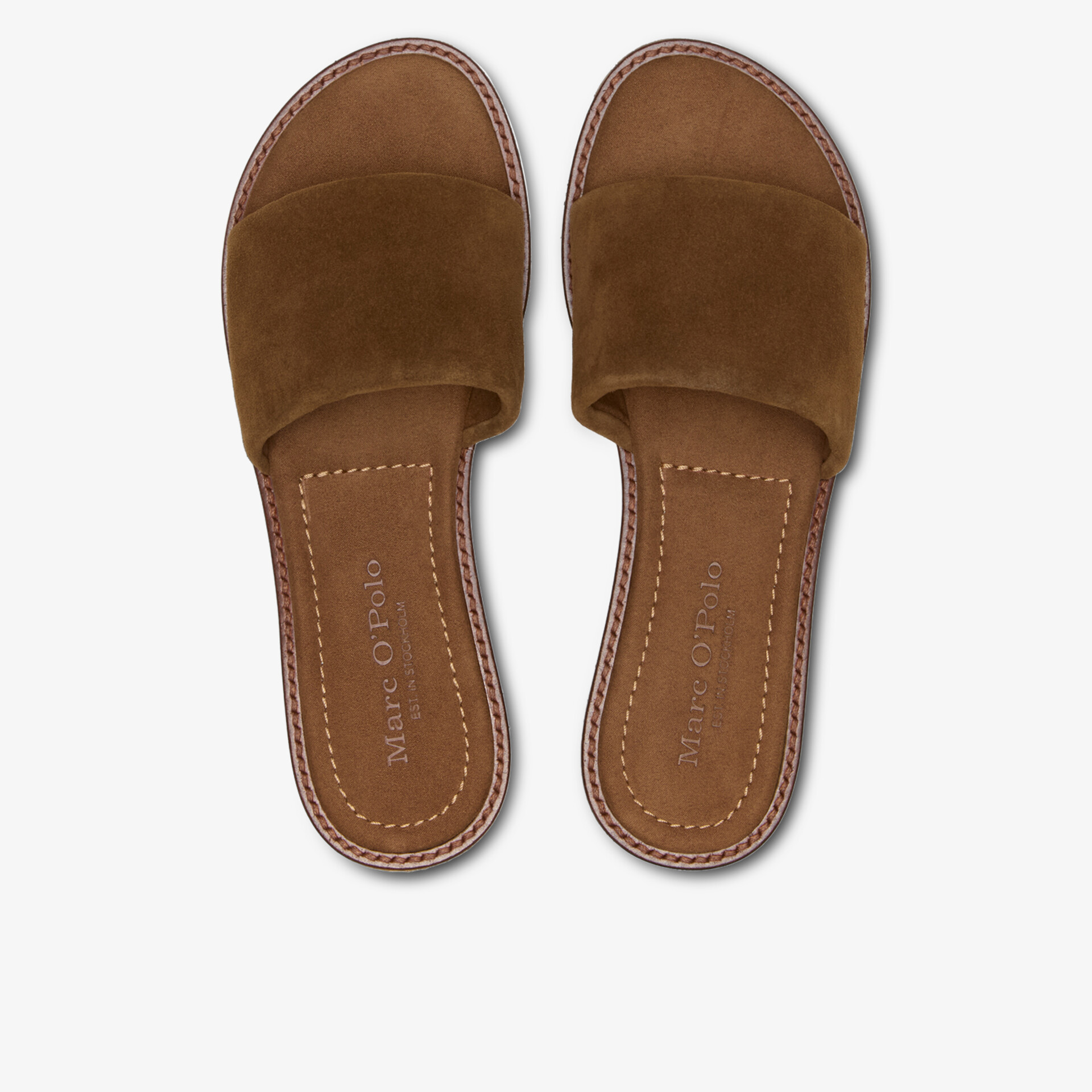 Braune Pantolette mit offener Vorderseite und bequemer gepolsterter Innensohle, ideal für Sommer und Freizeit