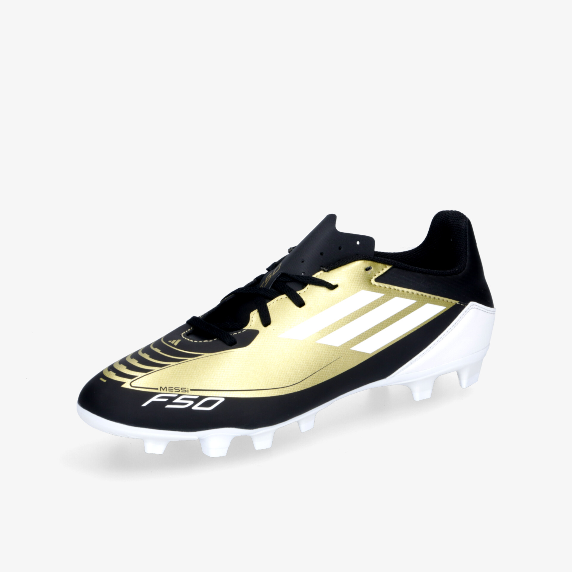 Leichter Fußballschuh in schwarz und gold mit robuster Sohle und hoher Traktion für bestmögliche Performance