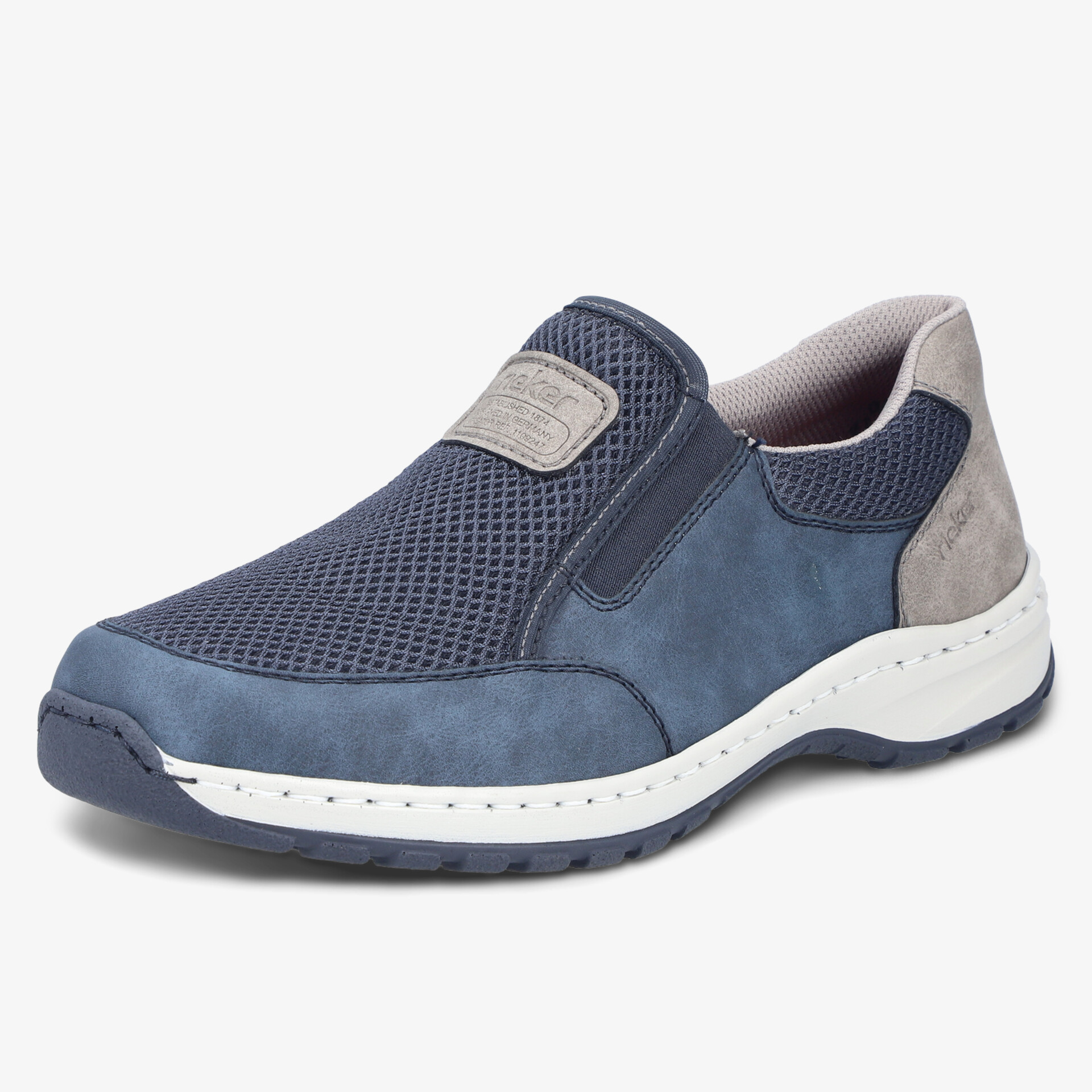 Komfortabler Slipper in Blau mit rutschfester Sohle und atmungsaktivem Mesh-Design.