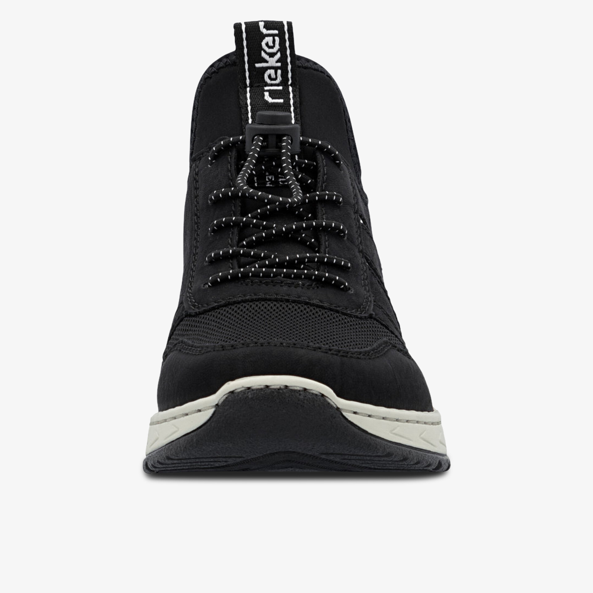 Leichter schwarzer Schnürschuh mit komfortabler Passform und rutschfester Sohle, ideal für den Alltag