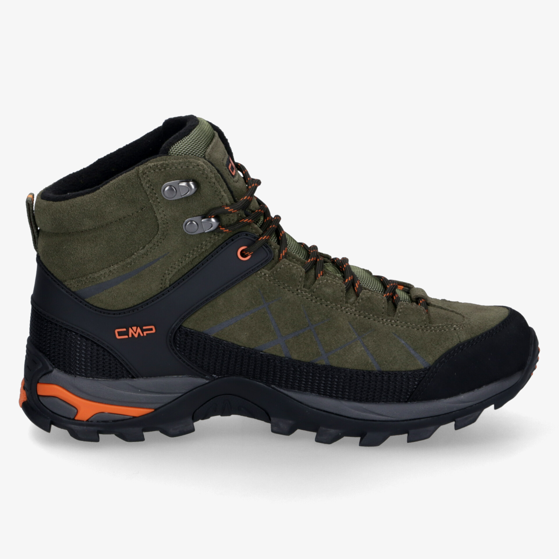 Robuster Wanderschuh in Oliv und Schwarz mit gepolstertem Schaft und rutschfester Sohle für komfortables Trekking