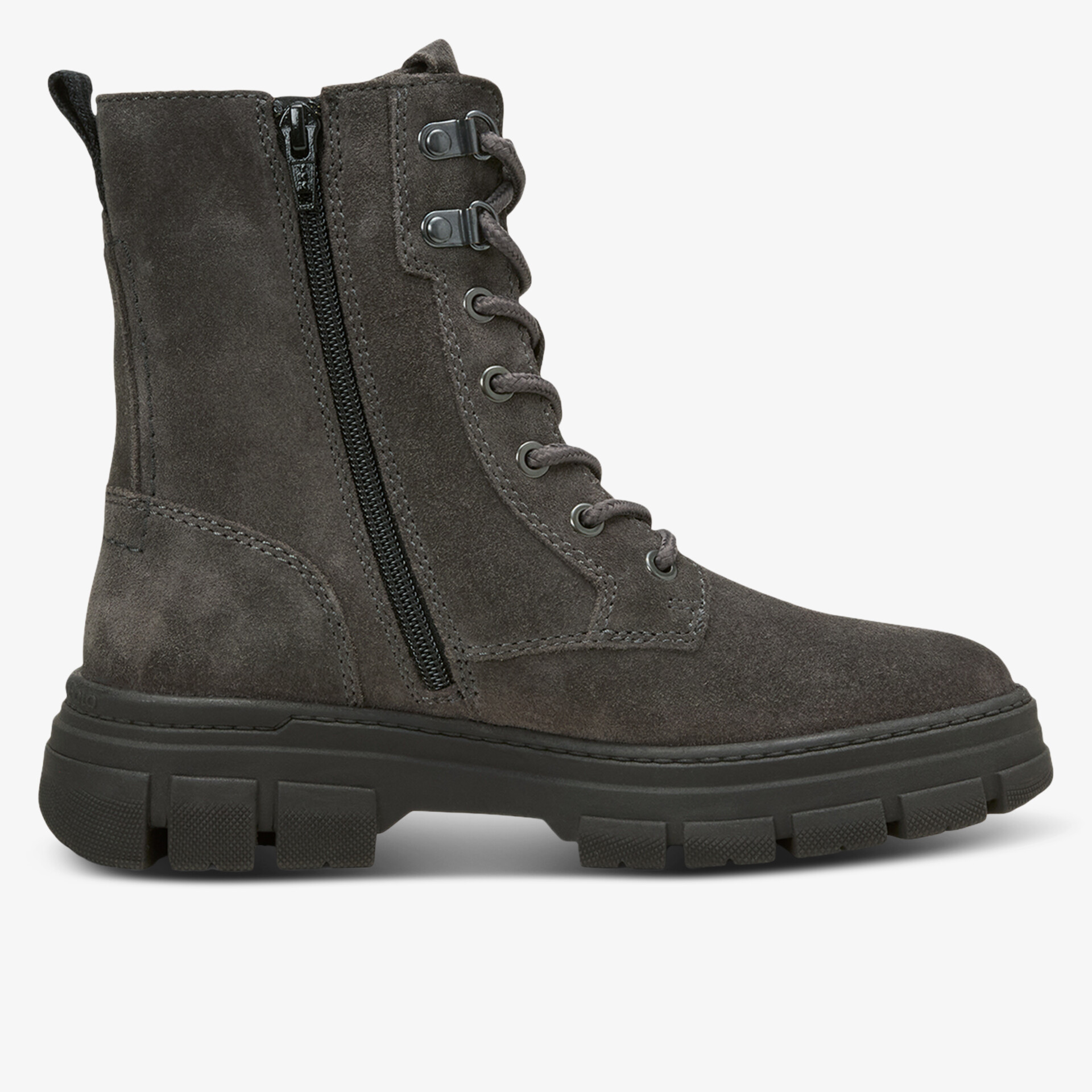 Robuster Stiefel mit seitlichem Reißverschluss und Schnürung, profilierte Sohle für sicheren Halt, komfortabel