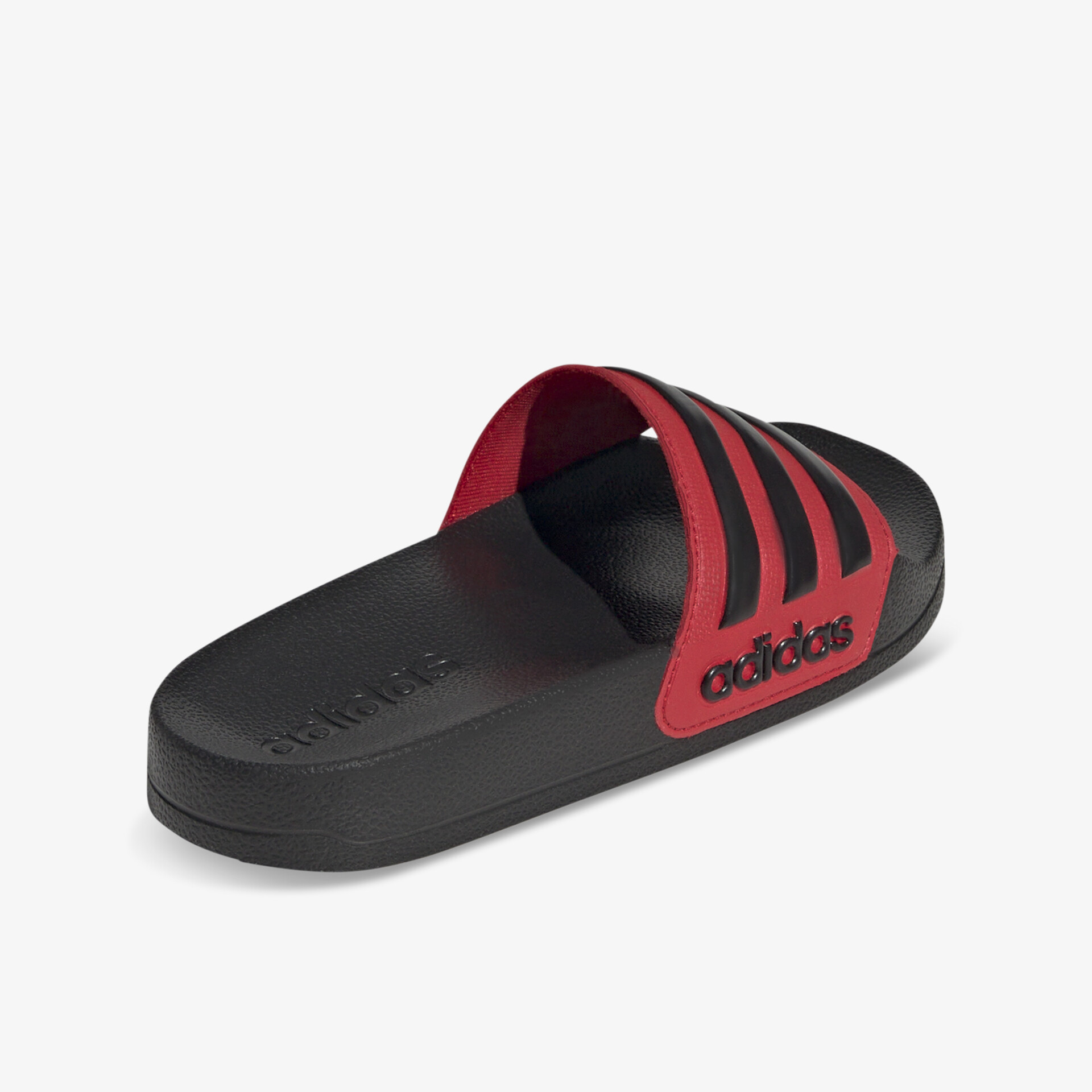 Bequemer und leichter Badeschuh in rot und schwarz mit offener Vorderseite und sportlichem Design