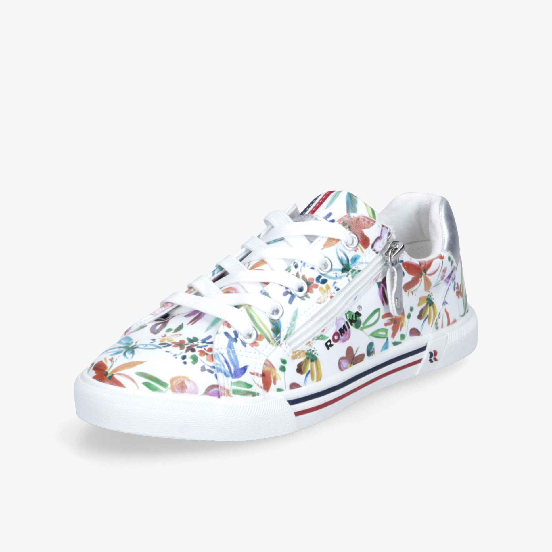 Leichter und bequemer Sneaker mit farbenfrohem Blumenmuster, flexible Sohle und modischem Design