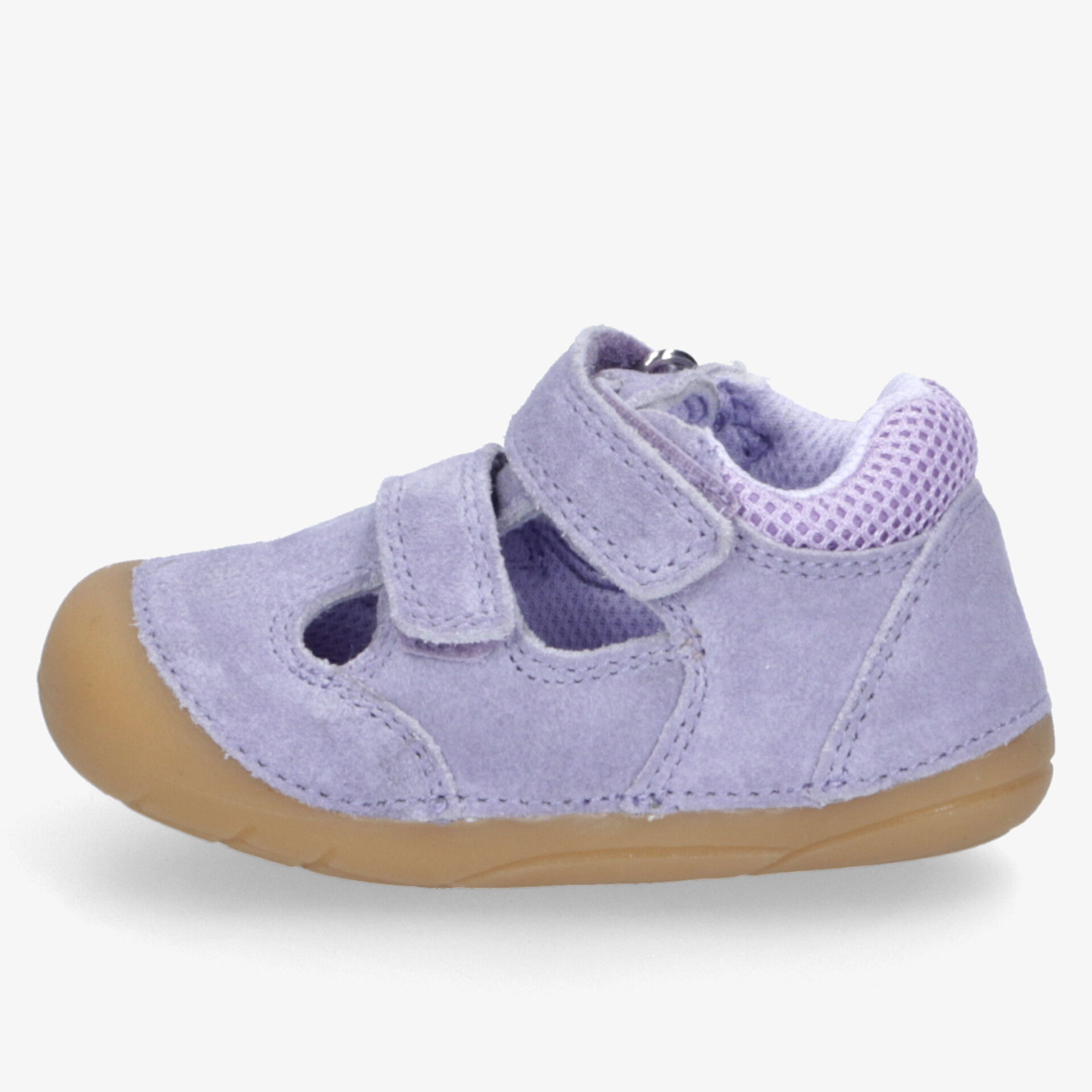 Leichter violetter Halbschuh mit flexiblem Gummisohlenprofil und praktischem Klettverschluss für bequemen Halt