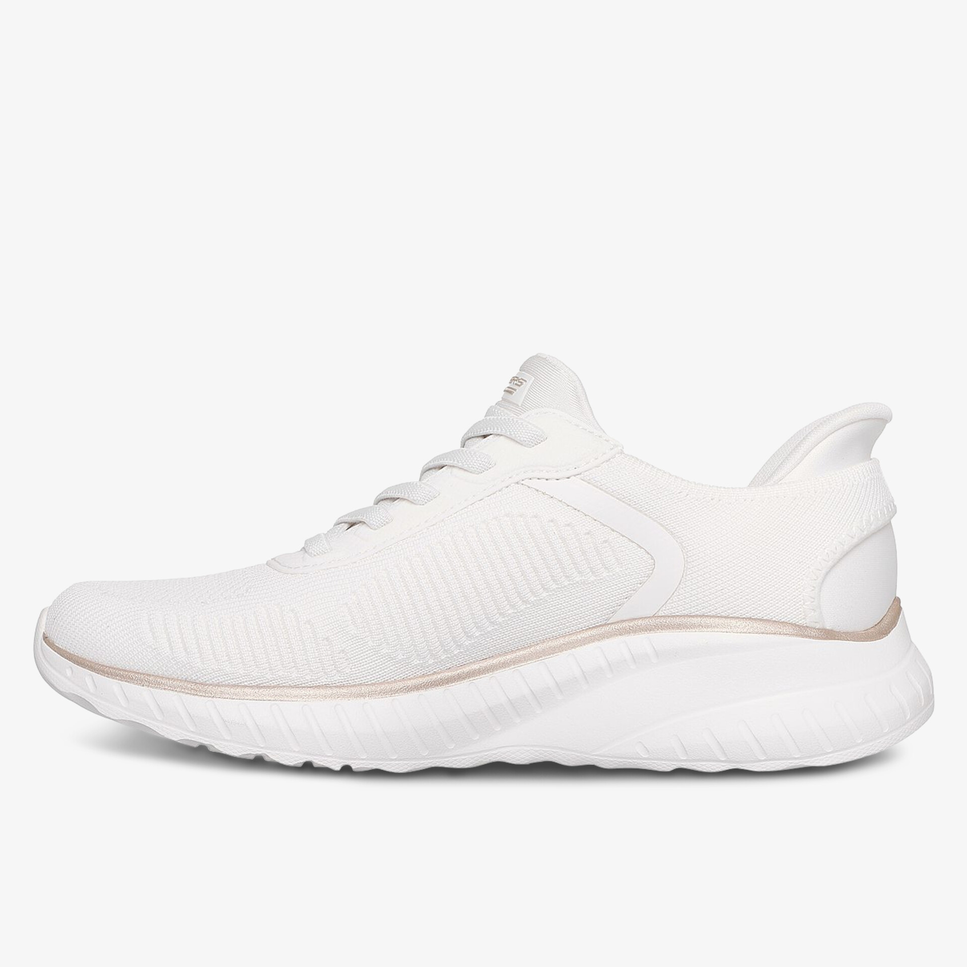 Minimalistischer weißer Sneaker mit atmungsaktivem Obermaterial und komfortabler Sohle