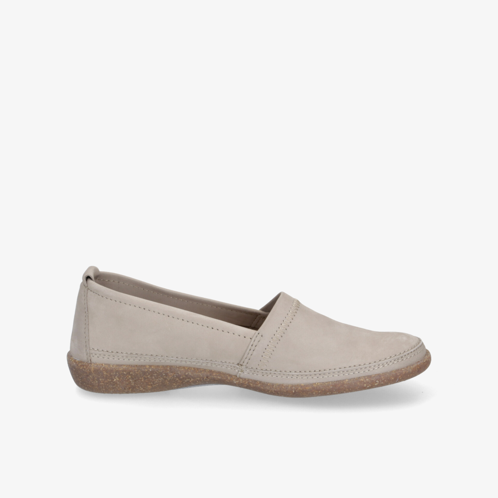 Beiger bequemer Slipper mit flexibler Sohle und einfachem Einstieg für komfortables Tragen im Alltag