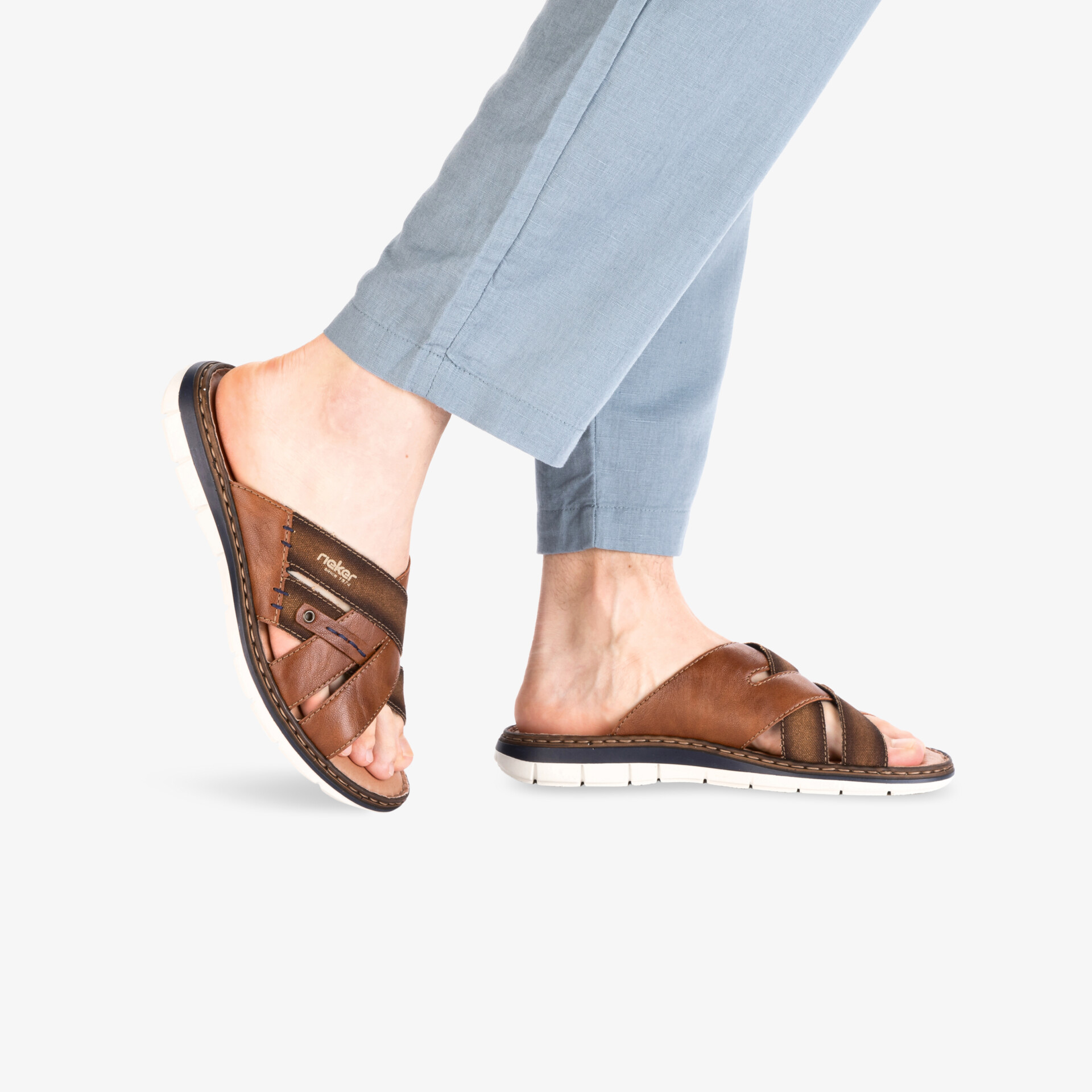 Bequeme braune Ledersandalen mit rutschfester Sohle, atmungsaktiv und leicht, ideal für den Alltag