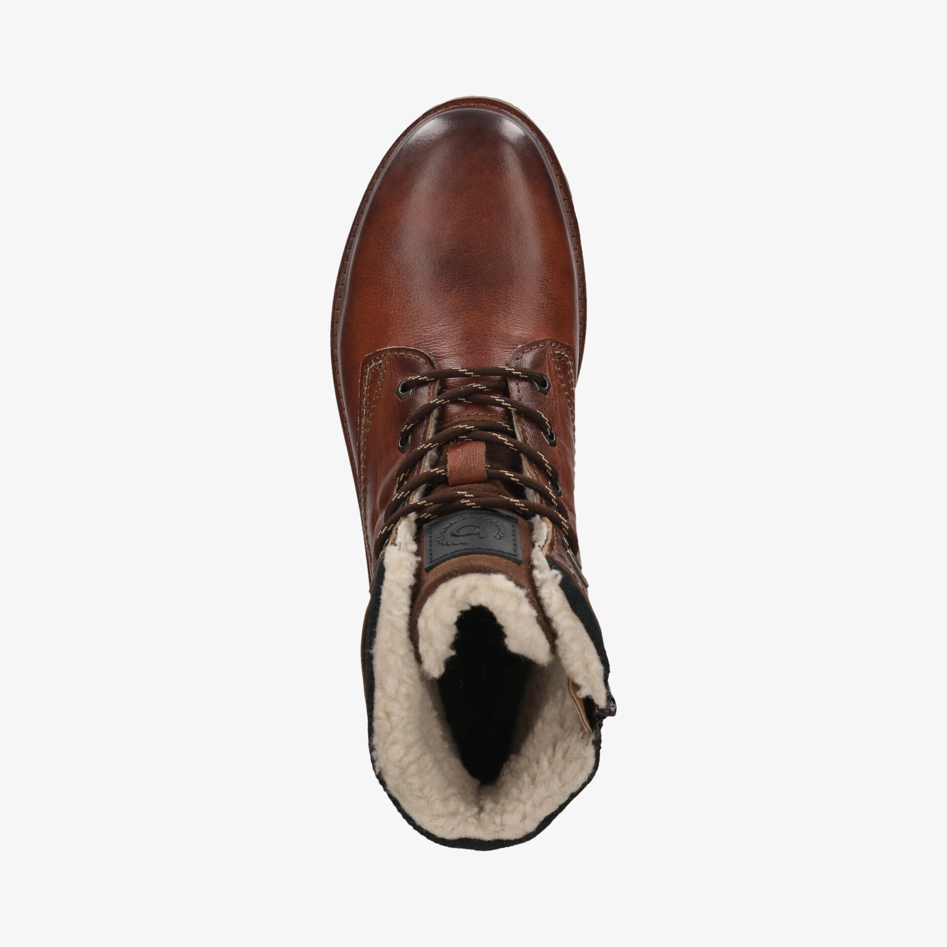 Brauner Winterstiefel mit weichem, warmem Innenfutter und hoher Schnürung für Komfort und Schutz