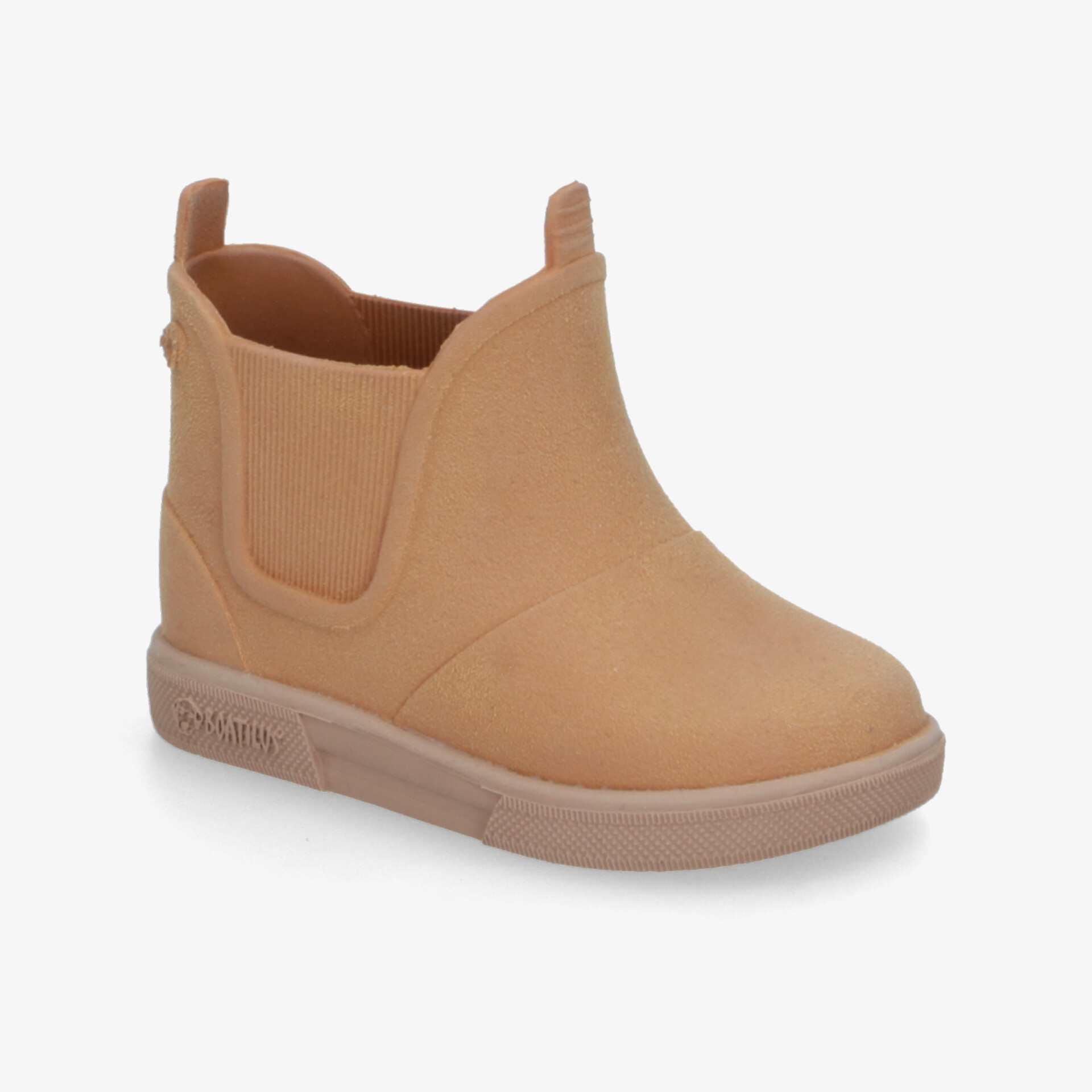 Beiger langschaftiger Stiefel mit elastischen Seiteneinsätzen und rutschfester Sohle für komfortablen Halt