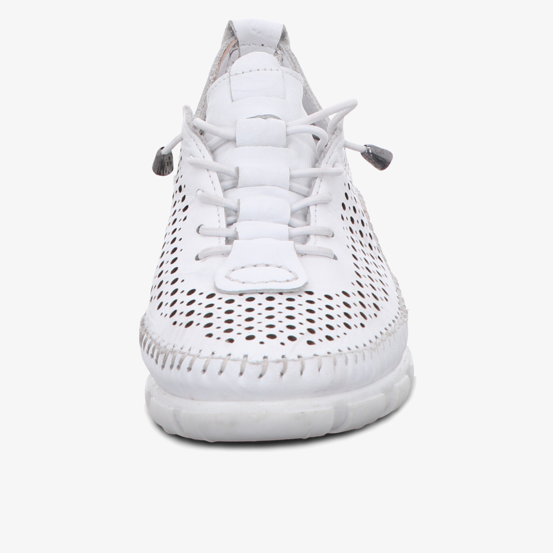 Moderner weißer Schuh mit perforiertem Design und rutschfester Sohle