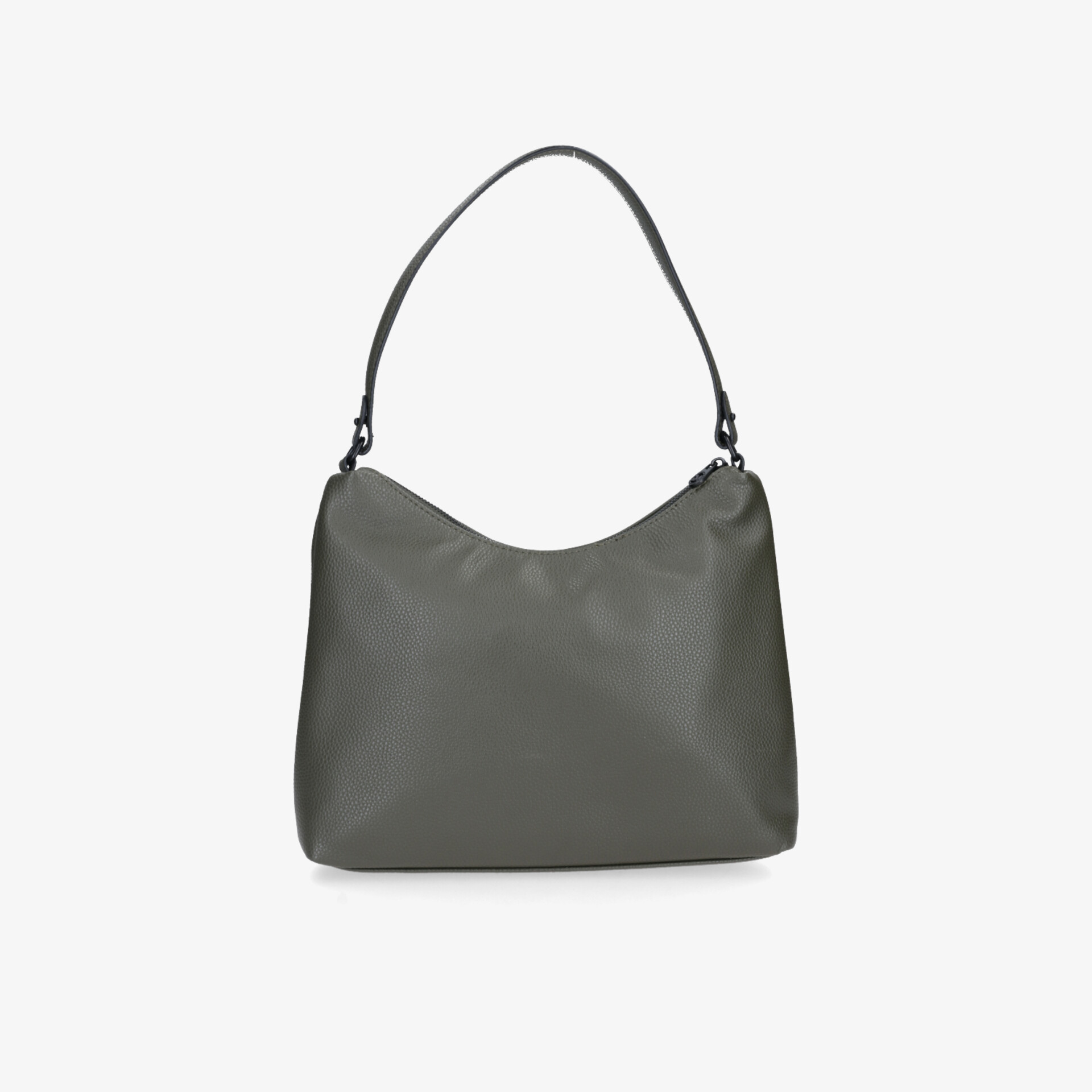 Graue Handtasche mit weichem Material und praktischem Schulterriemen, geräumig und elegant im schlichten Design
