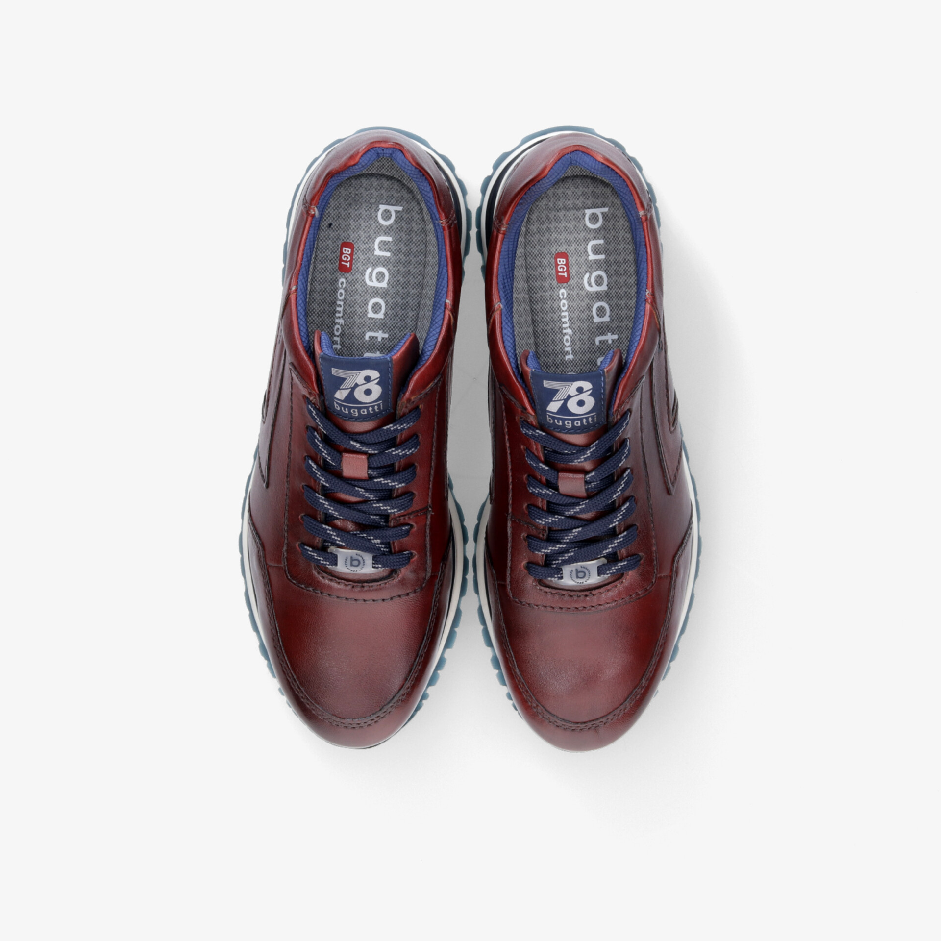 Elegante Lederschuhe in Burgunderrot mit hohem Tragekomfort und modernem Design.