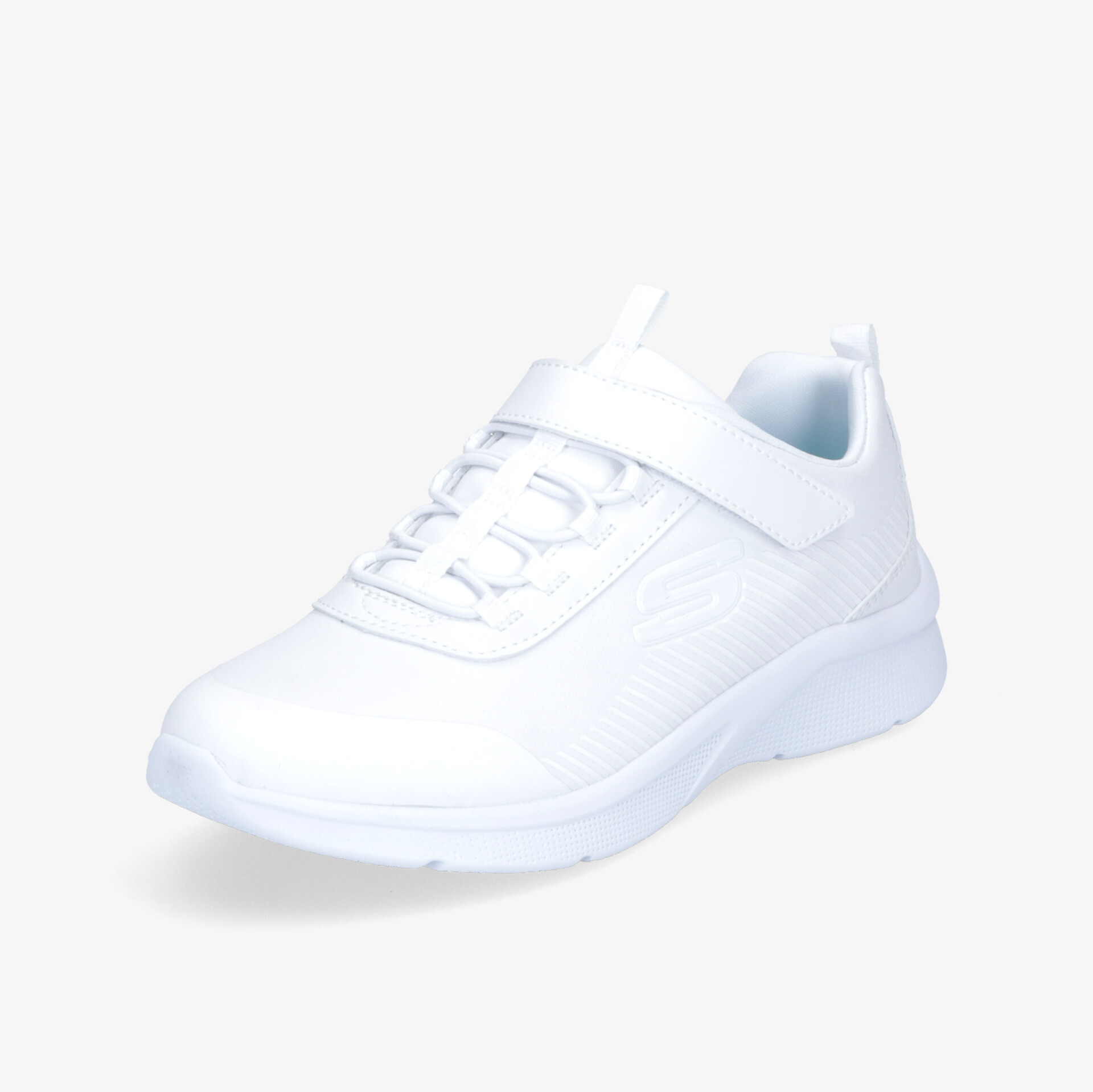 Moderner weißer Sneaker mit Klettverschluss und rutschfester Sohle für optimalen Komfort im Alltag