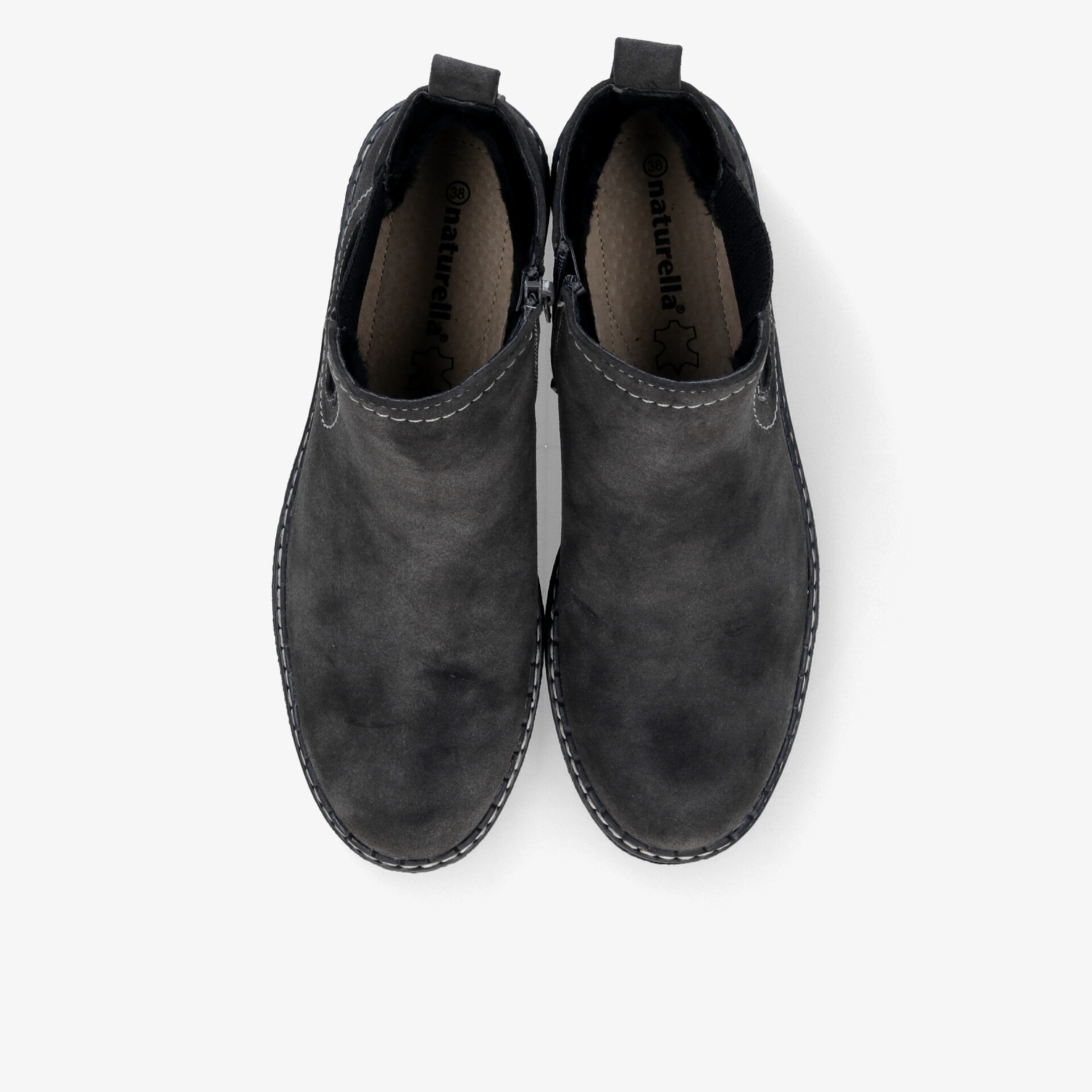 Schwarze Halbschuhe im Paar, Draufsicht, bequem und strapazierfähig mit hochwertigem glattem Material, klassisch und modisch