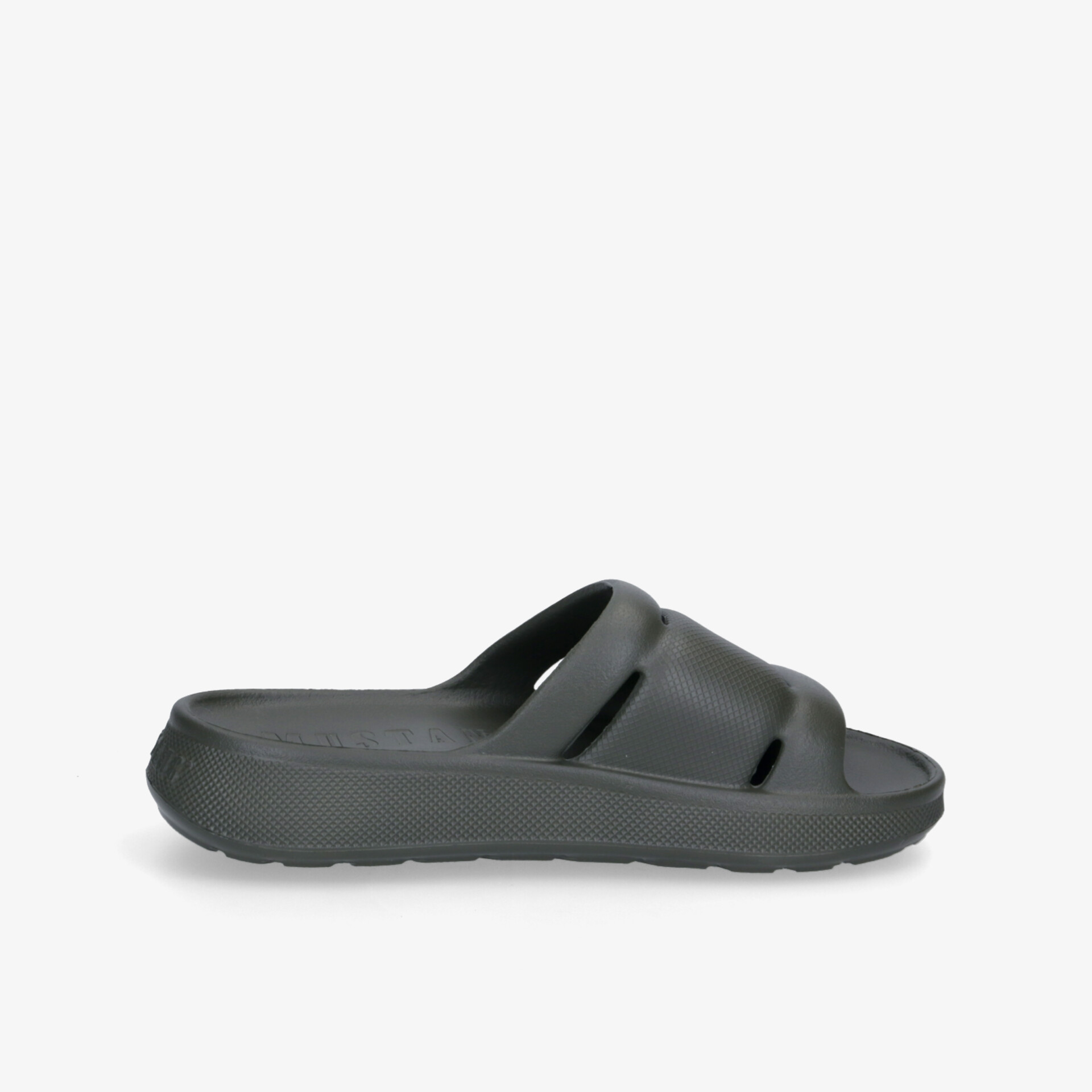 Stylische schwarze Slides mit ergonomischem Design und rutschfester Sohle für ultimativen Komfort.
