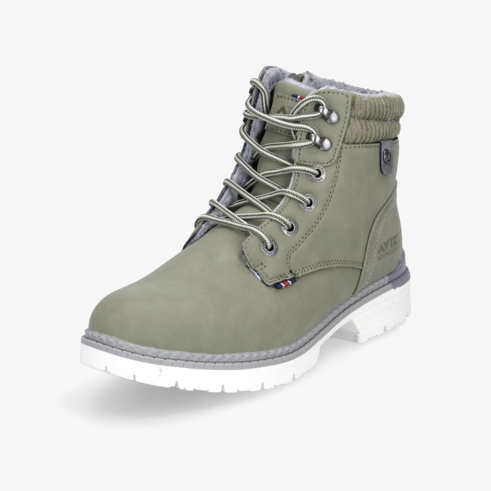 Robuster, bequemer Schuh mit wetterfester Oberfläche und profilierter Sohle, gepolstertem Schaft und stabiler Schnürung