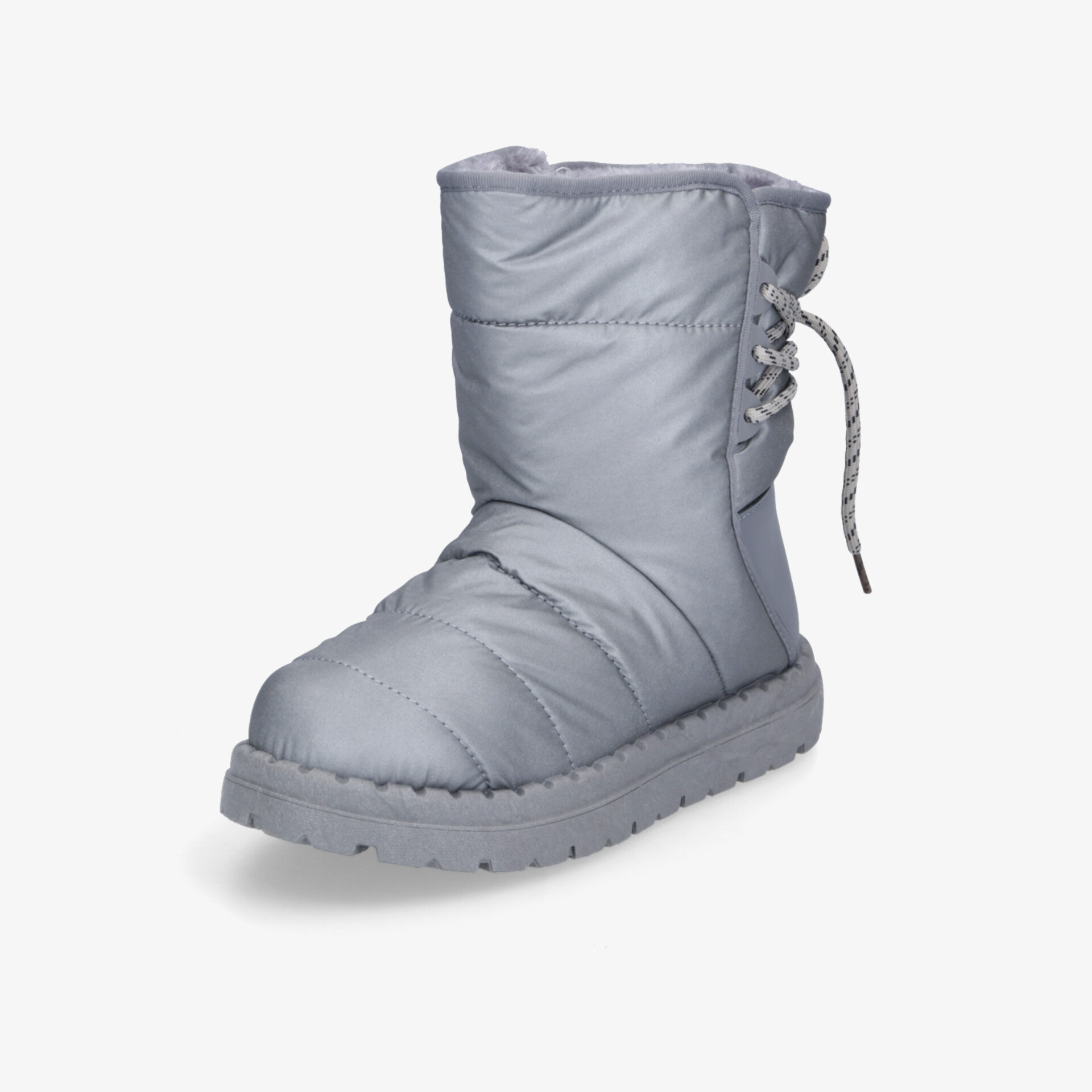 Warmer und gepolsterter Winterstiefel mit wasserabweisender Oberfläche und rutschfester Sohle in hellgrau