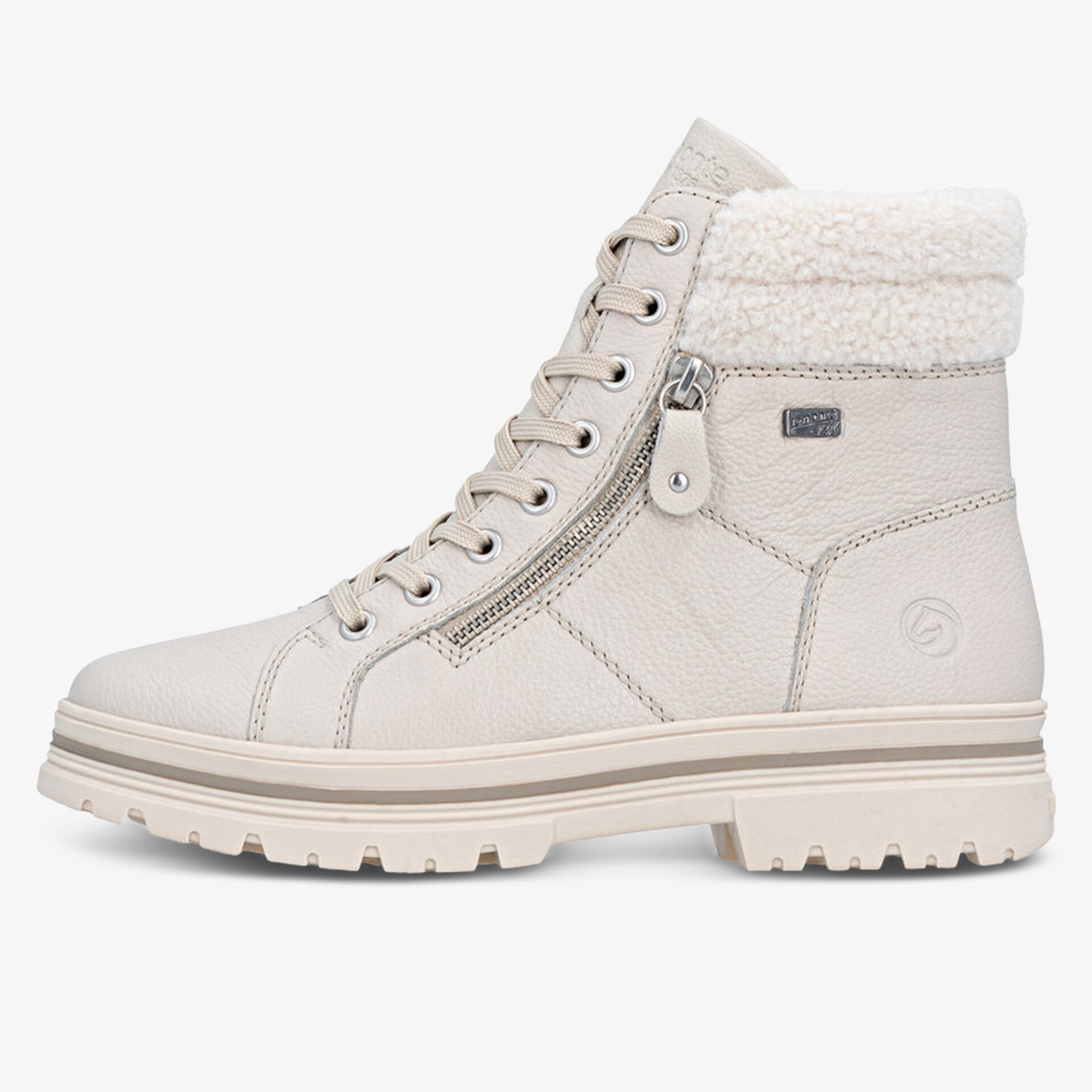 Warmer Winterstiefel mit Teddy-Futter, seitlichem Reißverschluss und robuster rutschfester Sohle