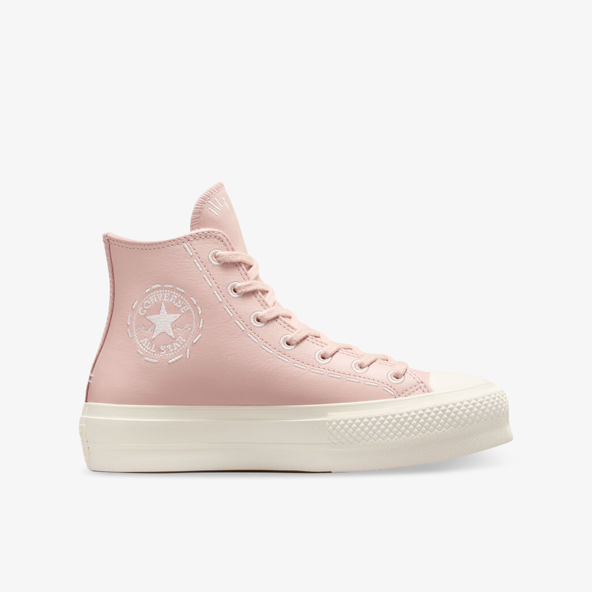 Hochwertiger Sneaker in klarer seitlicher Ansicht mit bequemem Schnitt und weißer robuster Gummisohle