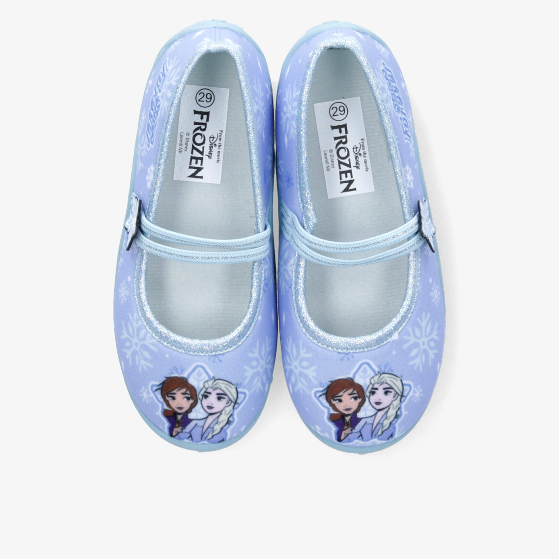 Bequeme und leichte Kinder Ballerinas mit Disney Frozen Motiv, weiches Material und rutschfeste Sohle, Draufsicht