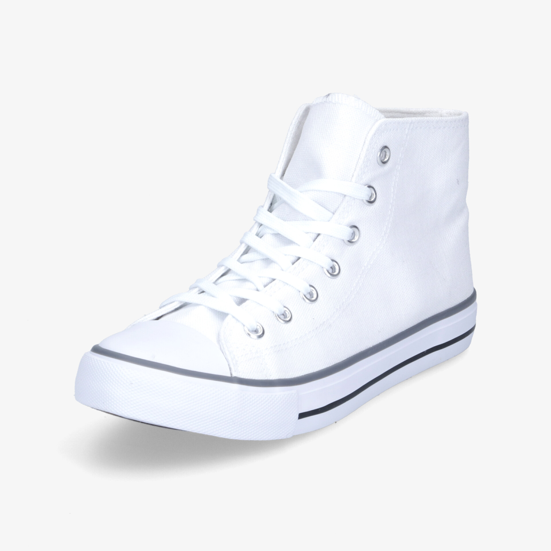 Klassischer weißer High-Top Sneaker mit komfortabler Passform und modischem Design für vielseitige Looks.