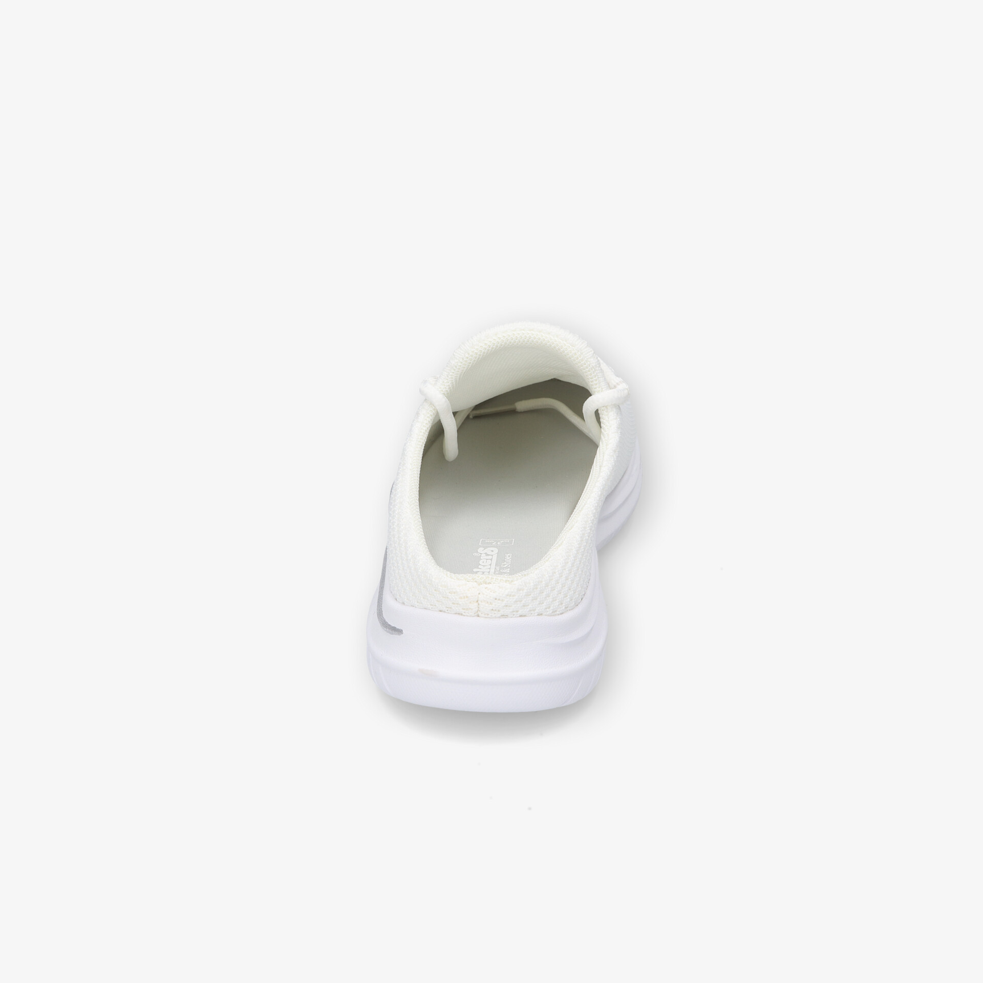 Weißer sportlicher Schuh mit bequemem, leichtem und atmungsaktivem Design aus flexiblem Material