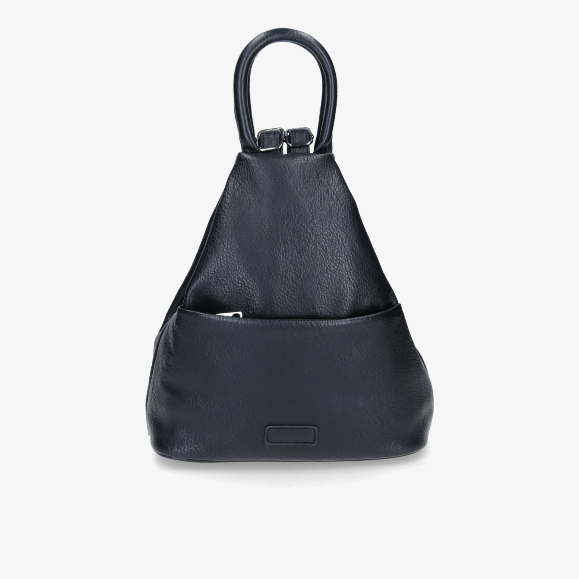 Schwarzer minimalistischer Rucksack mit praktischem Reißverschluss und elegantem Henkel, kompakt und hochwertig