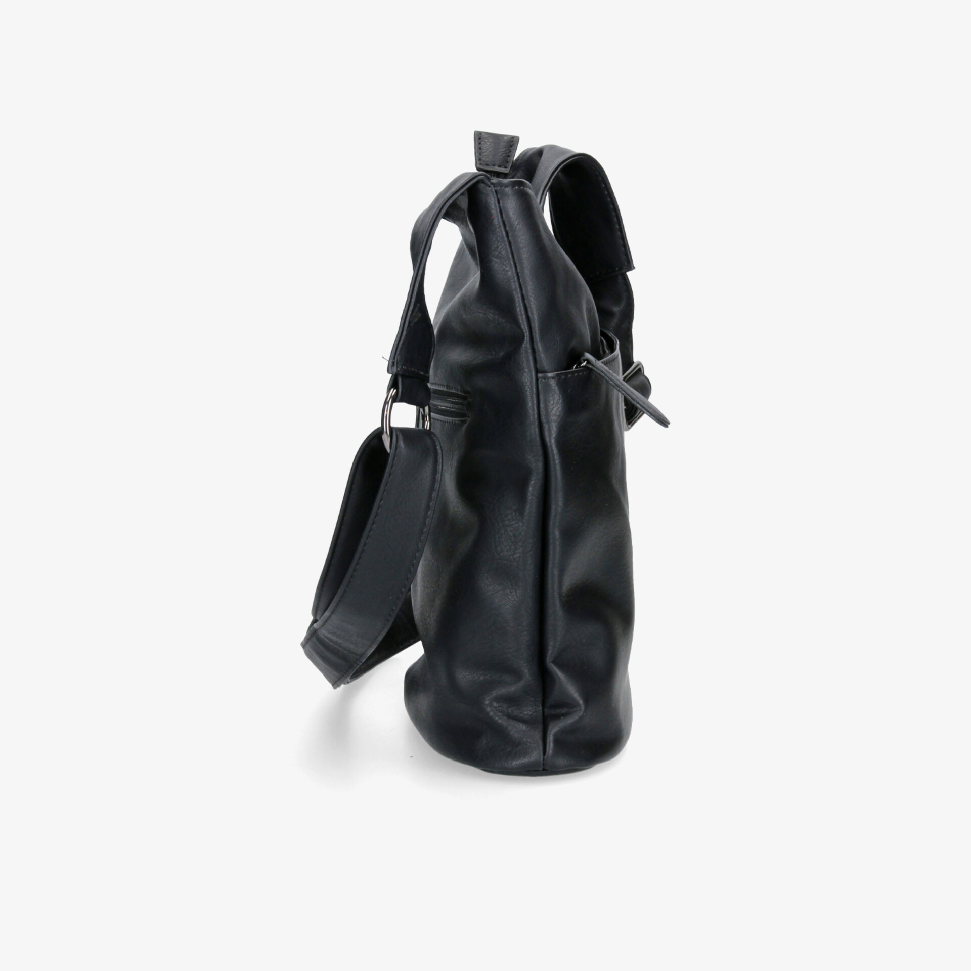 Elegante schwarze Tasche in Lederoptik mit Schulterriemen, ideal für Alltag und besondere Anlässe.