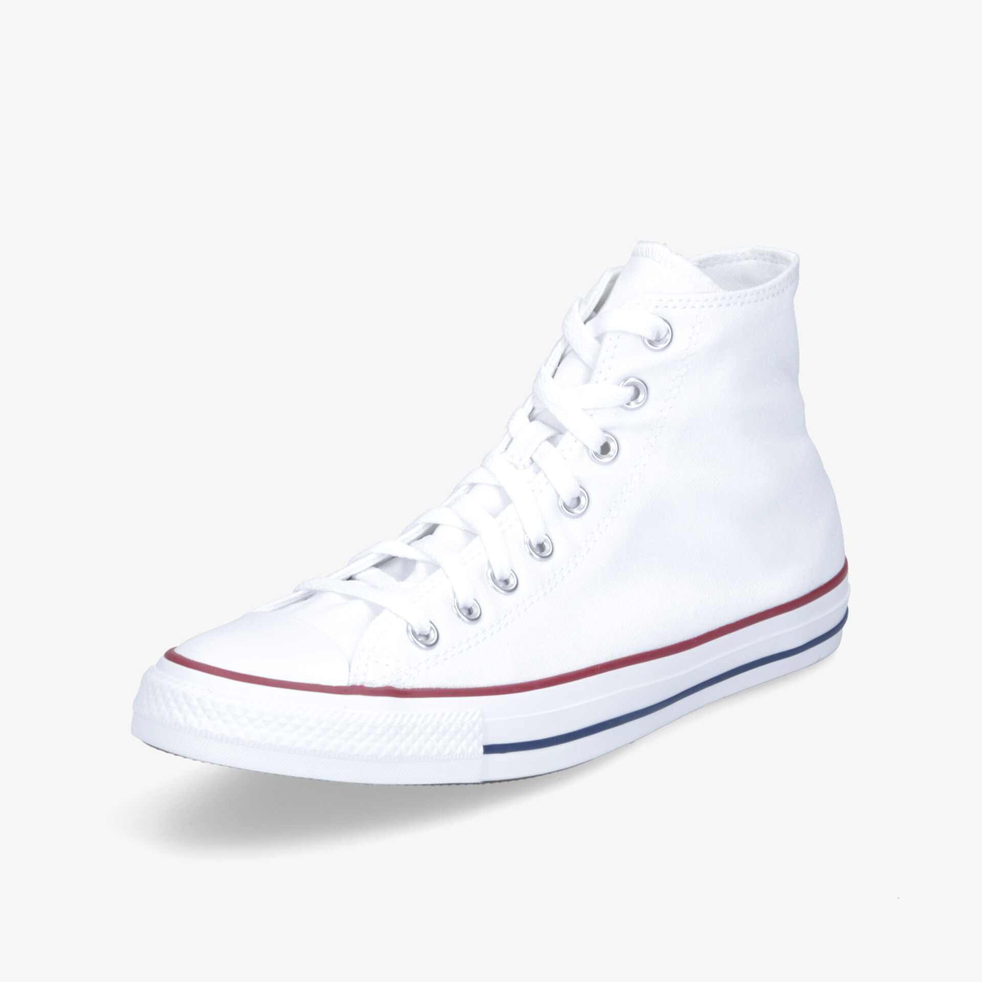 Klassischer weißer High-Top-Sneaker mit Schnürsenkeln und sportlichem Design für vielseitigen Stil und Komfort.