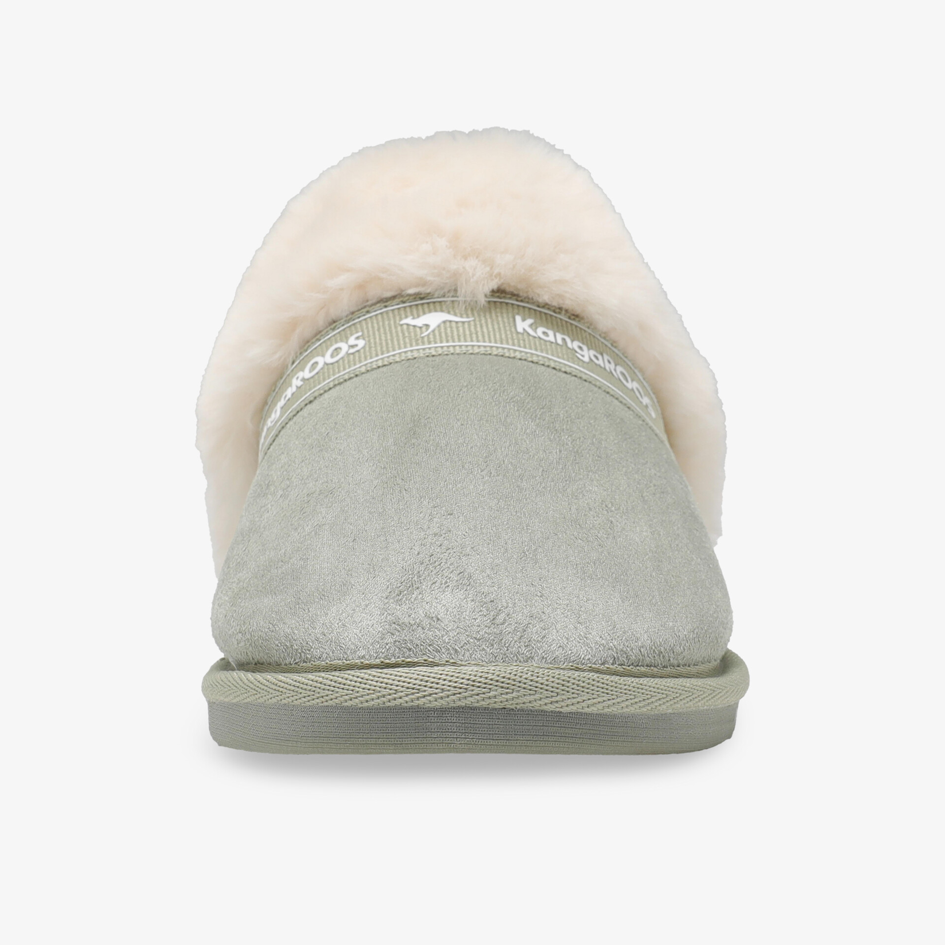 Warmer grauer Hausschuh mit weichem, flauschigem Innenfutter und gepolsterter Komfortsohle