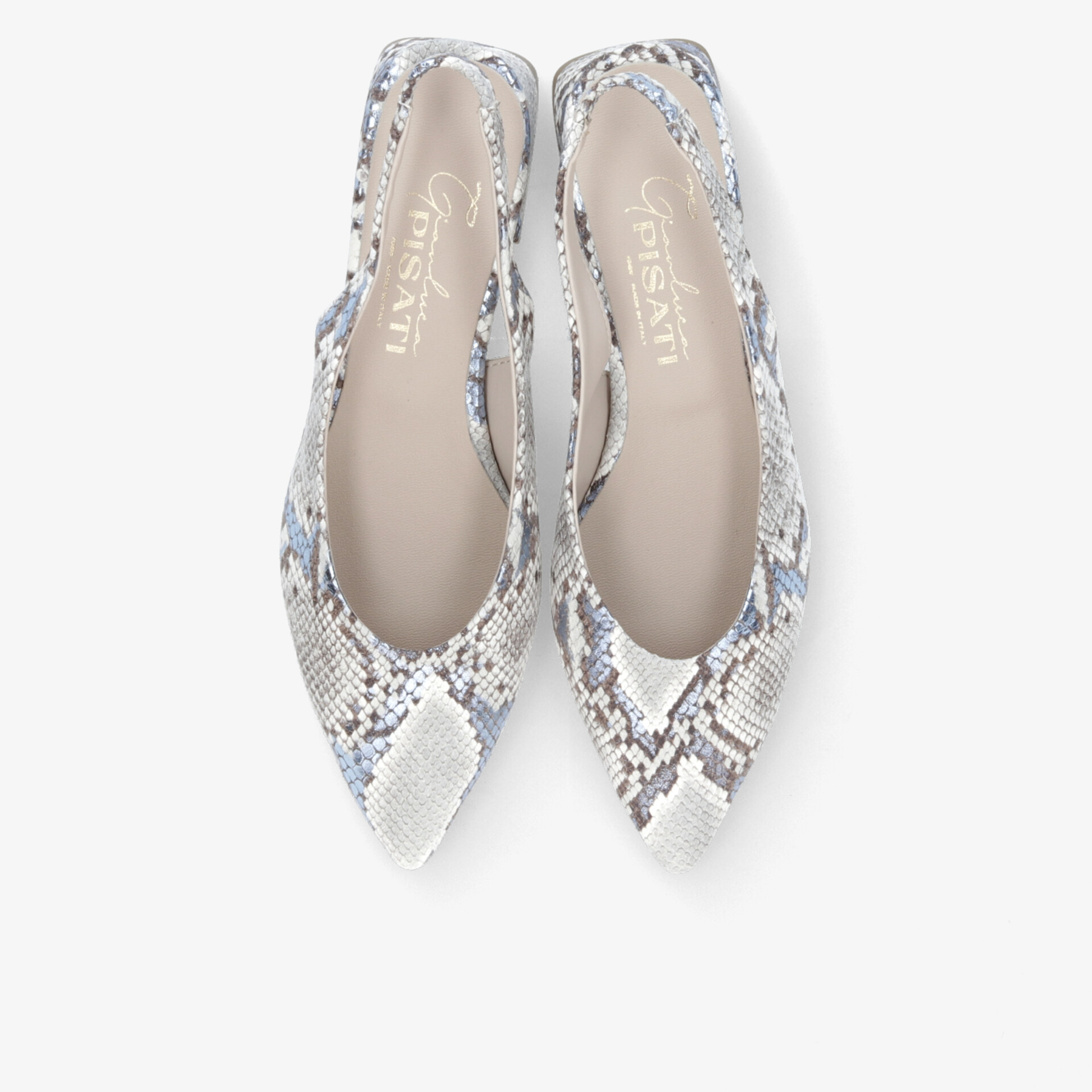 Elegante spitze Schuhe in heller Python-Optik, bequem und leicht, ideal für stilbewusste Outfits
