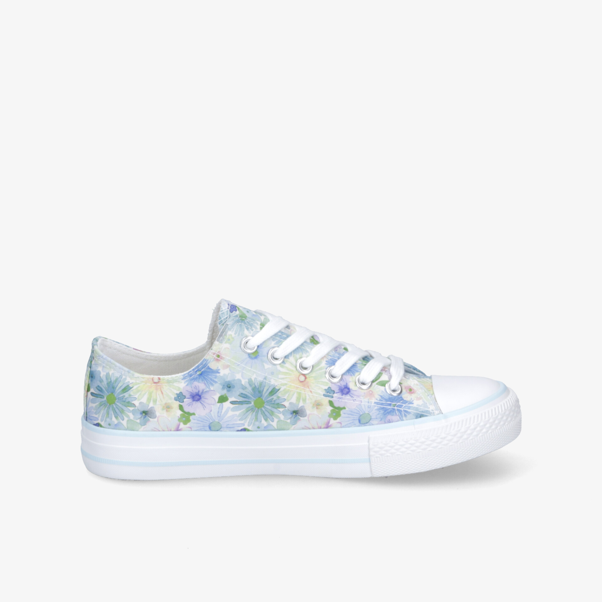 Leichter Sneaker mit buntem Blumenmuster, atmungsaktiv und bequeme Passform, flexible rutschfeste Sohle