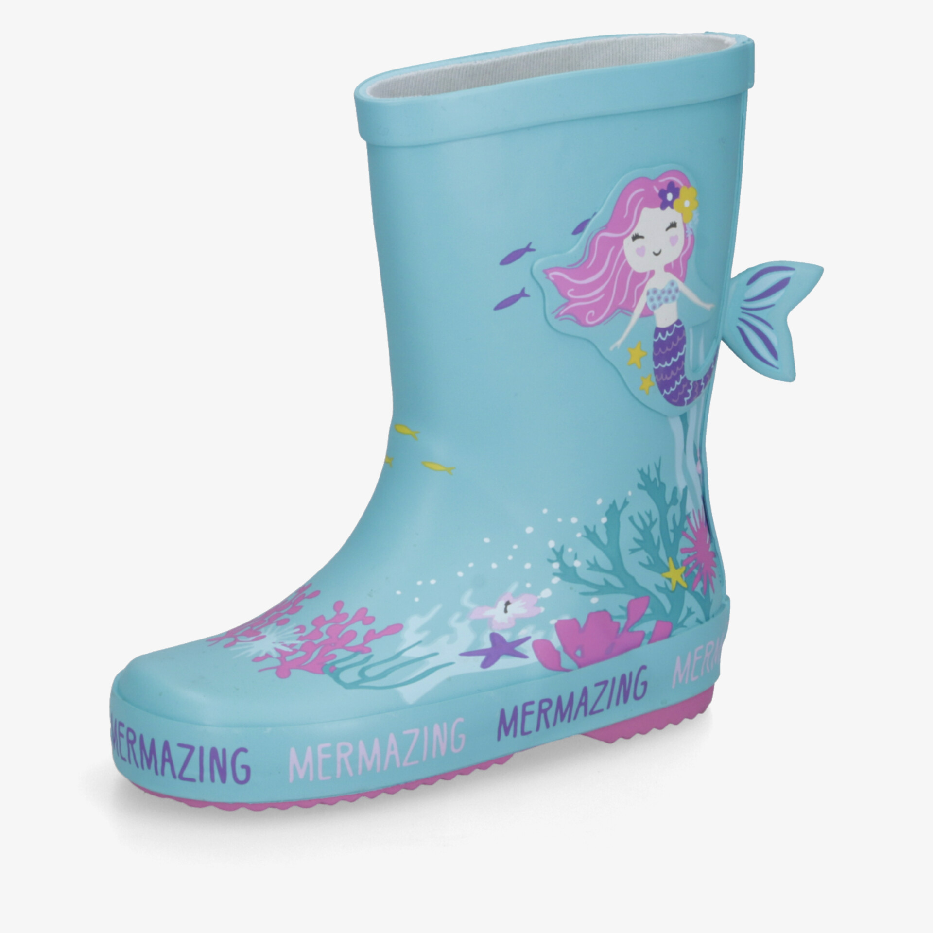 Wasserdichter Regenstiefel mit farbenfrohem Meeresmotiv, bequem und rutschfest für sicheren Tragekomfort