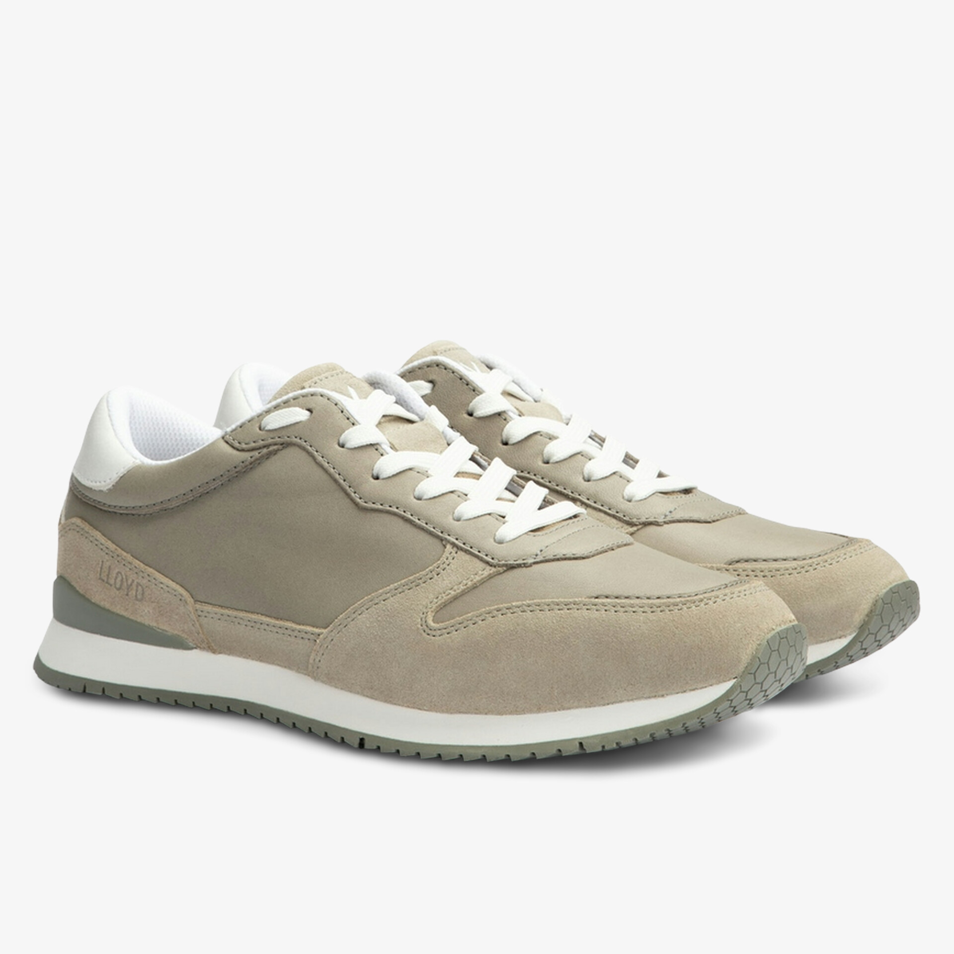 Beige Sneaker mit rutschfester Sohle und atmungsaktivem Material, sportliches Design