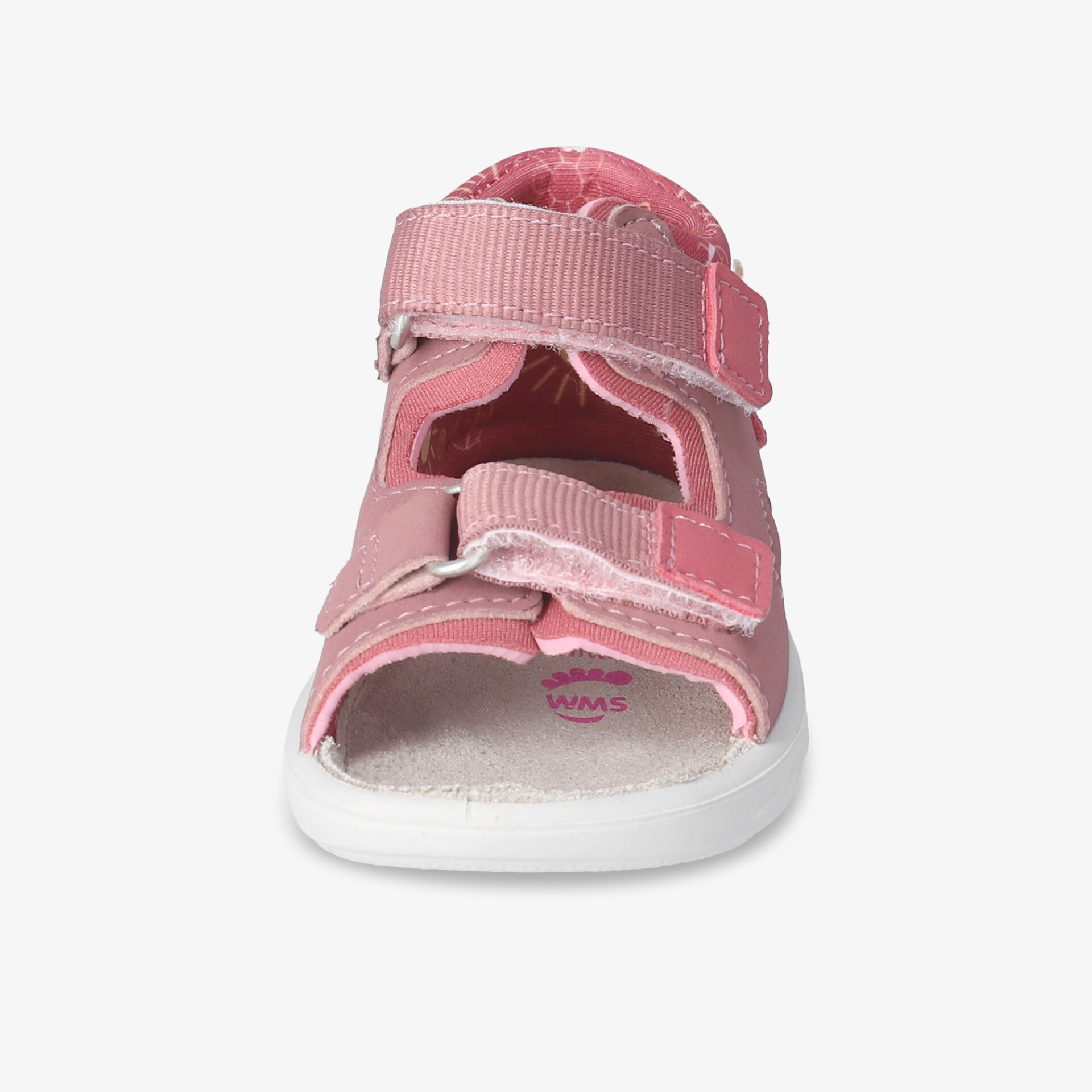 Leichte rosa Sandale mit verstellbaren Klettverschlüssen und offener Zehenpartie für hohen Tragekomfort