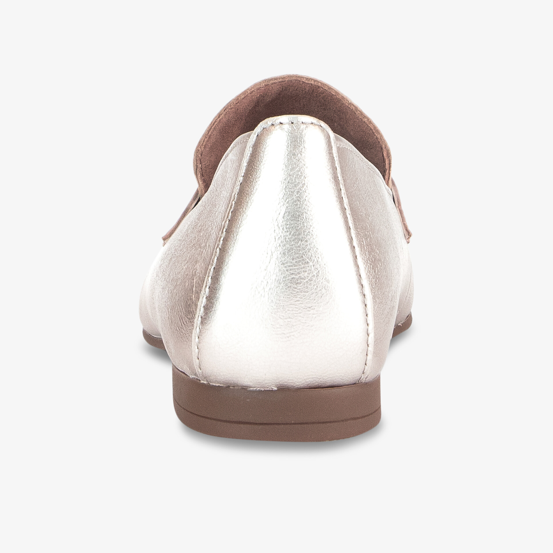 Eleganter metallic Schuh mit rutschfester Sohle, ideal für stilvolle Auftritte und maximalen Komfort.