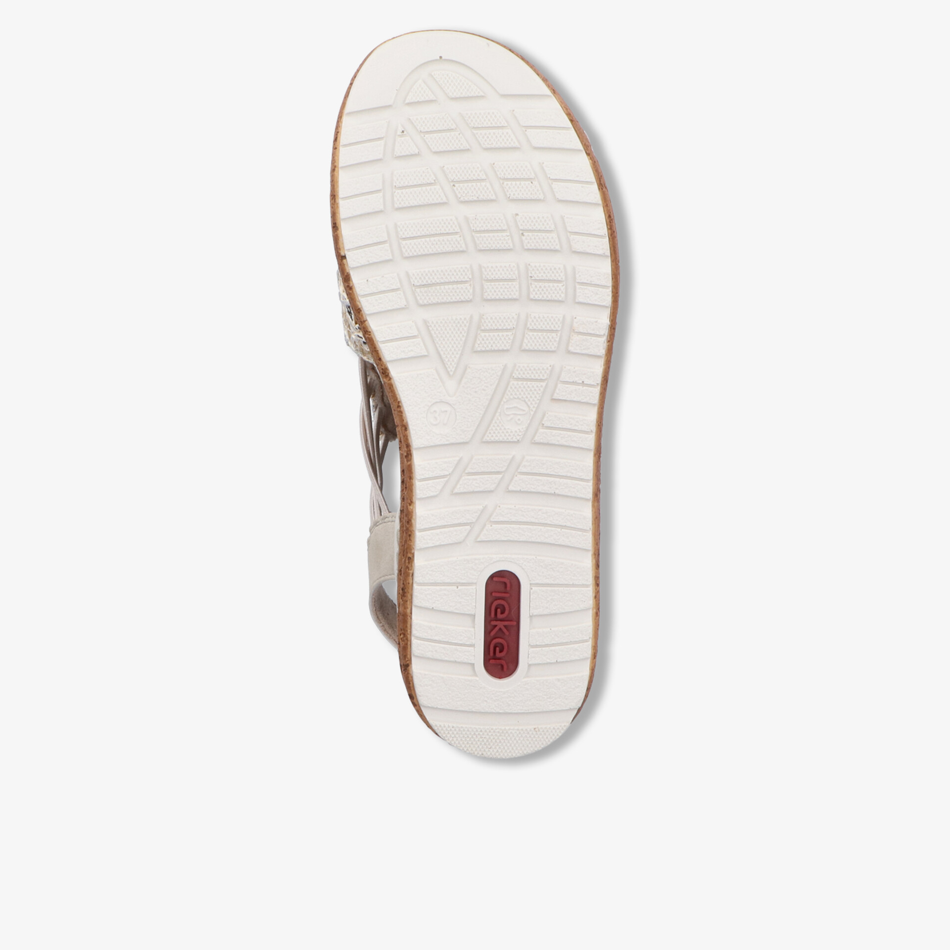 Profilierte weiße Sohle mit rutschfestem Design für zuverlässigen Halt und Komfort