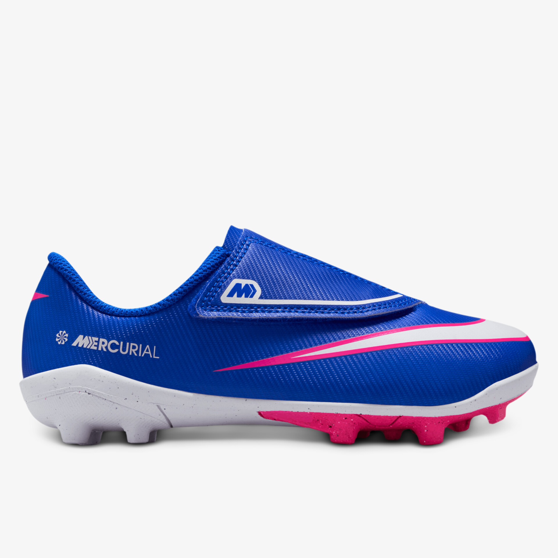 Blaue Fußballschuhe mit pinken Details und erstklassiger Traktion für optimale Spielführung.