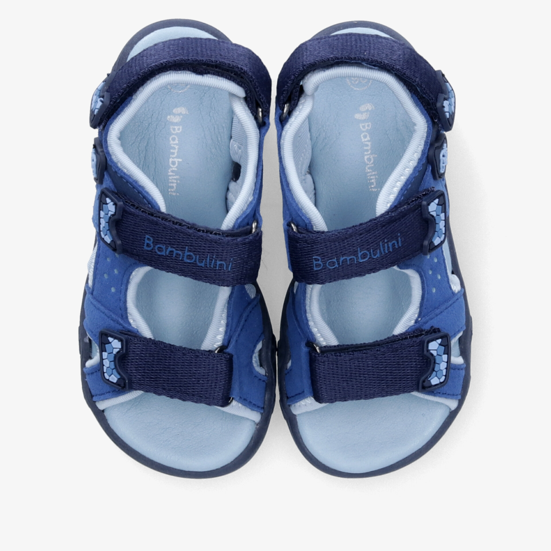 Bequeme und verstellbare blaue Kindersandalen mit hochwertiger rutschfester Sohle im Paar