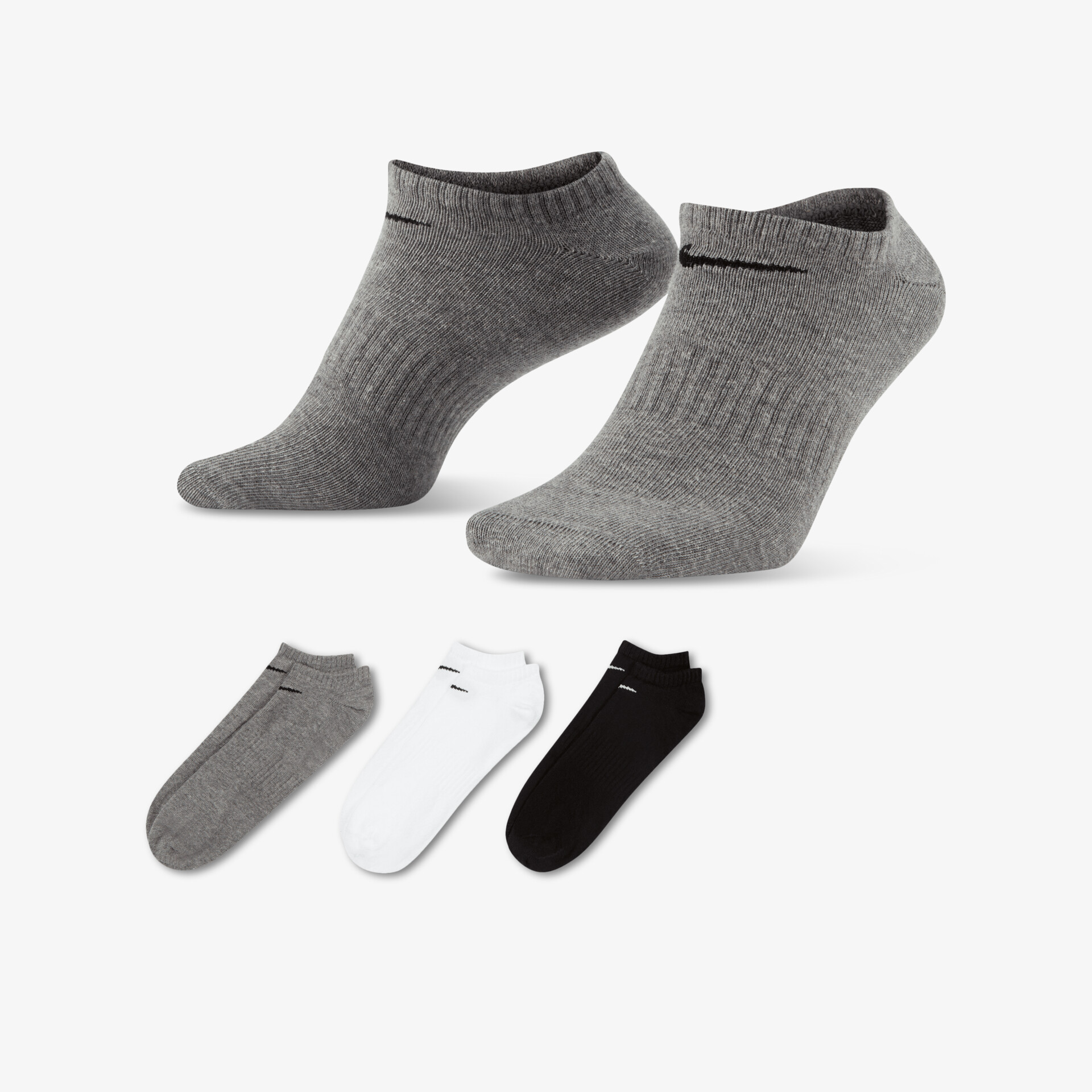 Weiche, atmungsaktive Kurzsocken in Grau, Schwarz und Weiß, komfortabel und elastisch für angenehmen Tragekomfort