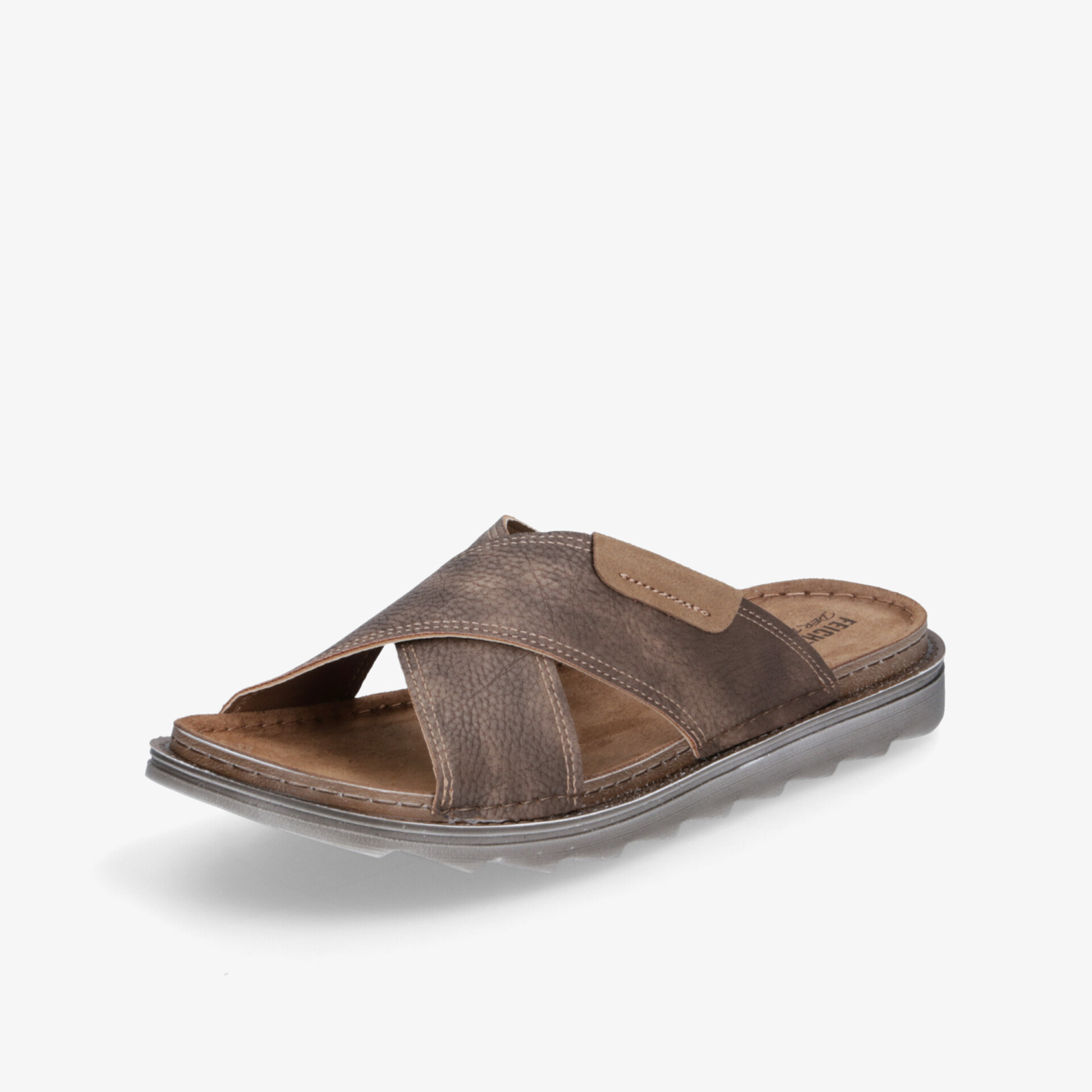 Braune Riemensandale mit offenem Zehenbereich und rutschfester Sohle für bequemen und leichten Tragekomfort