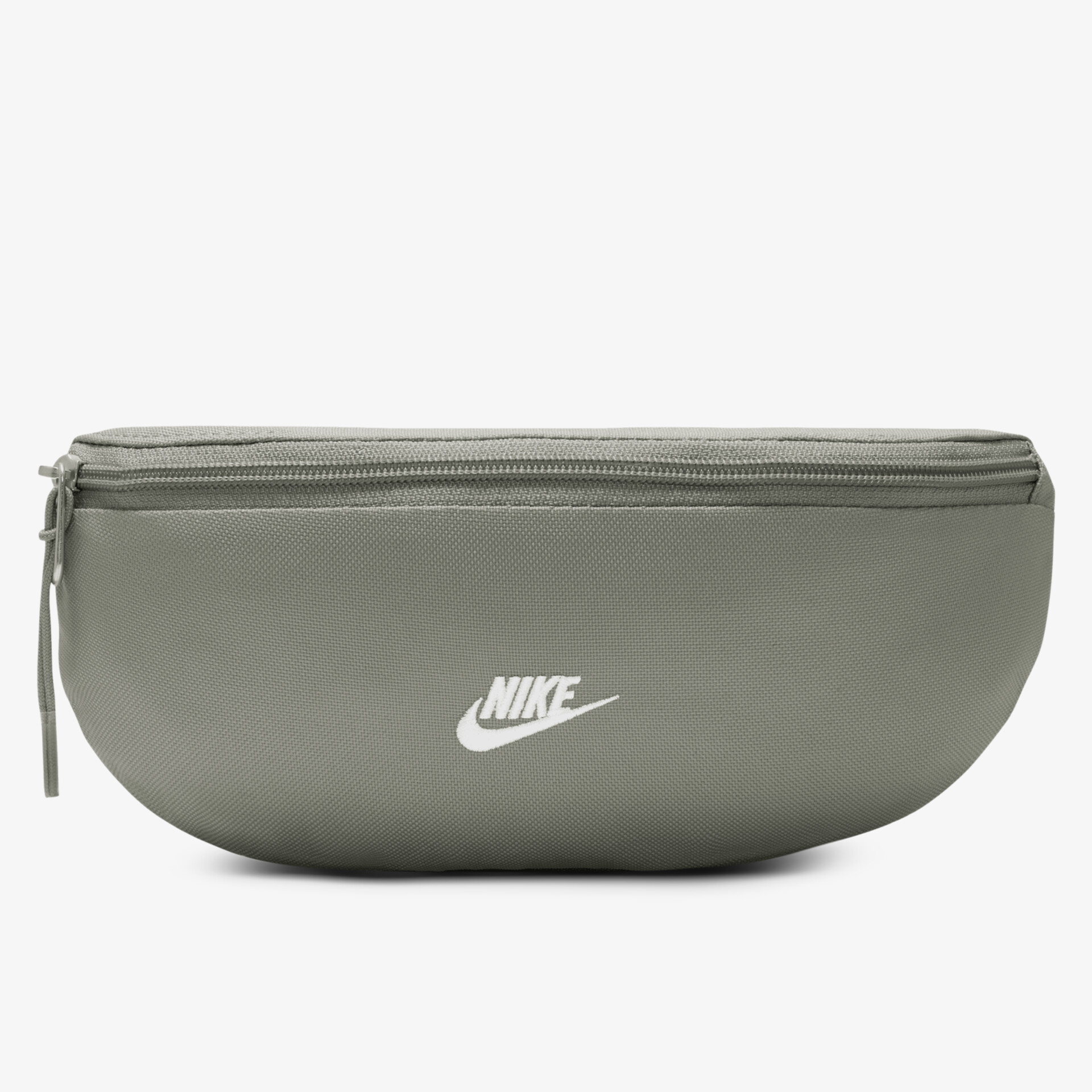 Stilvolle Nike Gürteltasche in Grau mit Reißverschluss, kompakt und praktisch.