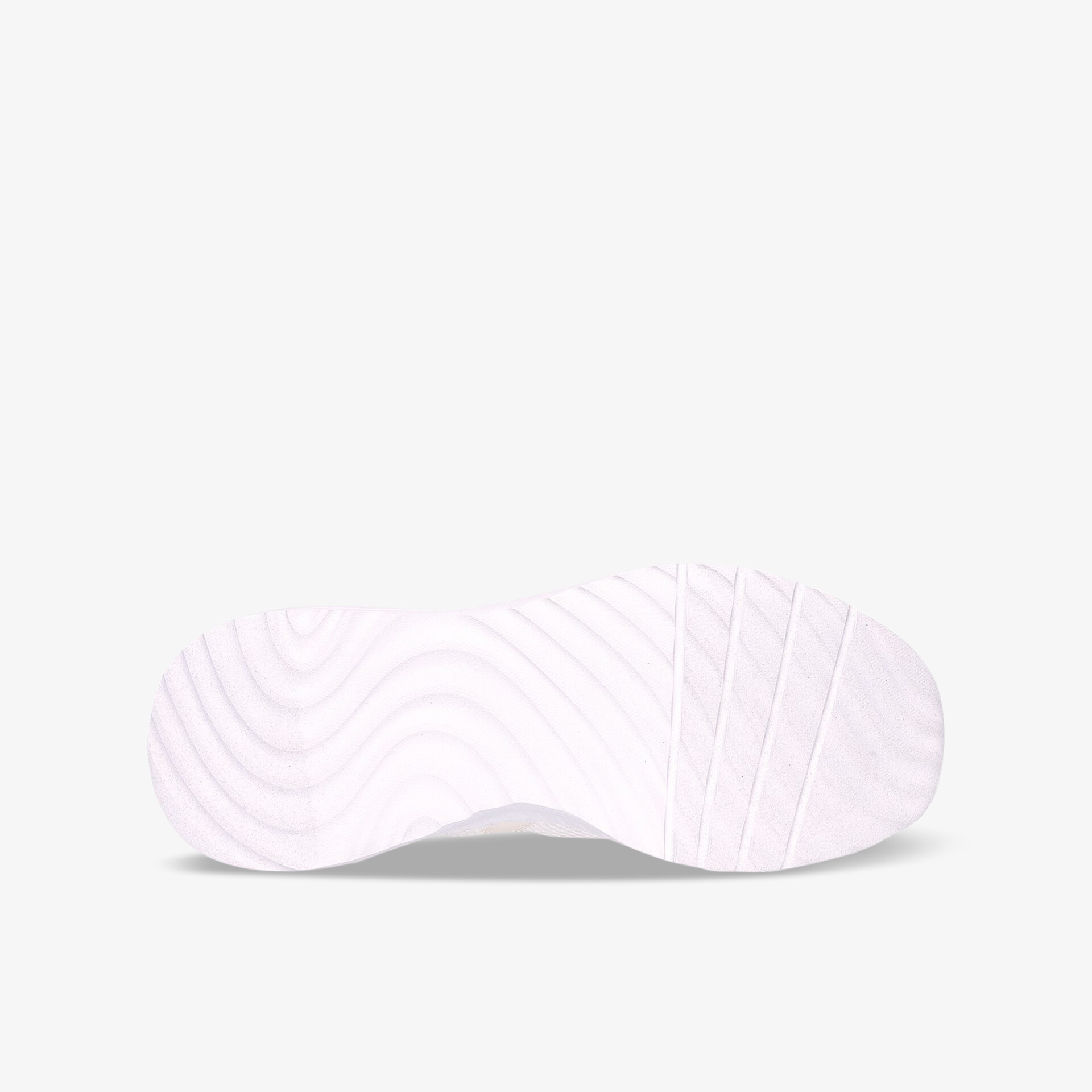 Weiße Schuhsohle mit rutschfestem Profil, flexibel und robust für sicheren Halt und hohen Tragekomfort
