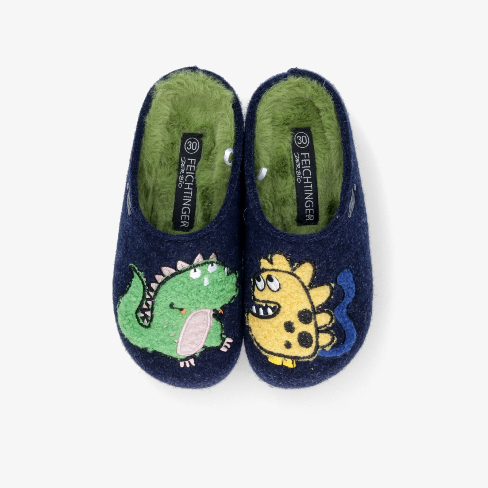 Bequeme Kinderschuhe mit kuscheligem Innenfutter und lustigem Dinosaurier-Motiv, weich und rutschfest